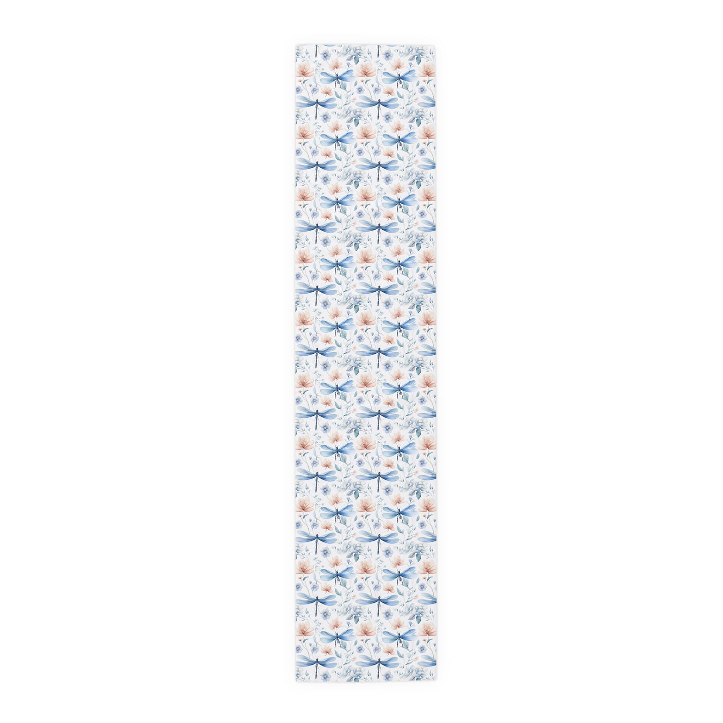 Dragonfly Print Table Runner - Elegant Whimsy, Cotton Twill or Polyester - Perfect for Nature-Inspired Home Decor