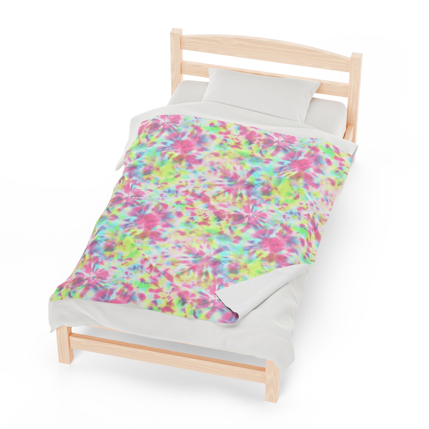 Tie Dye Velveteen Plush Blanket | Soft, Colorful, and Comforting | Available in Multiple Sizes
