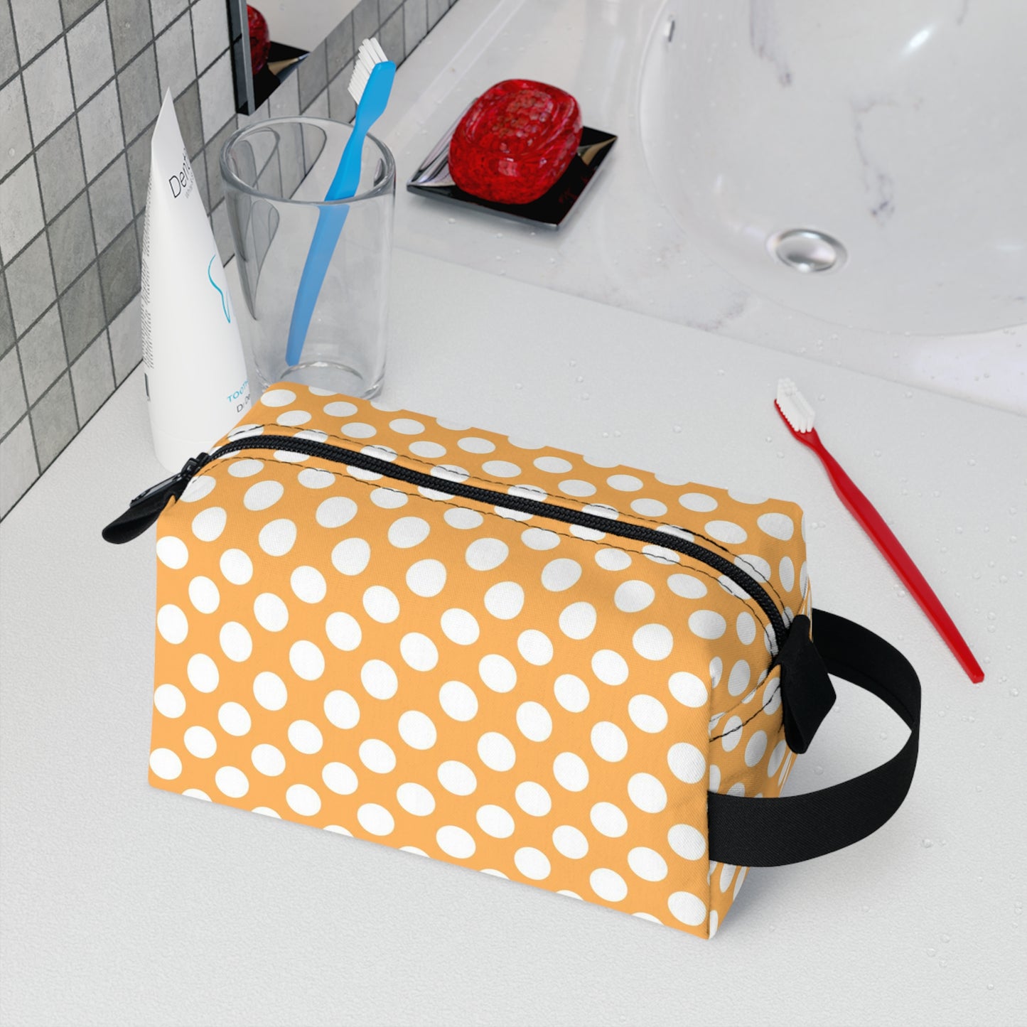 Chic Pastel Polka Dot Toiletry Bag - Playful Elegance for Organizing Essentials On-the-Go and At Home