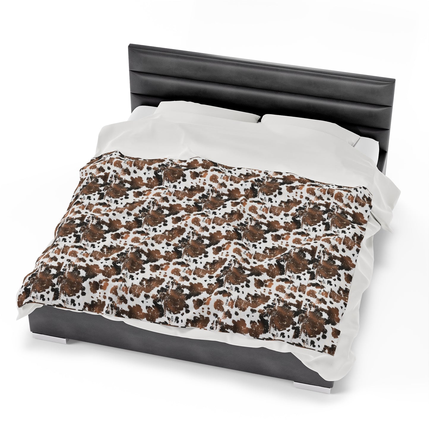 Cowhide Velveteen Plush Blanket | Soft, Rustic, Luxurious and Comforting | Available in Multiple Sizes