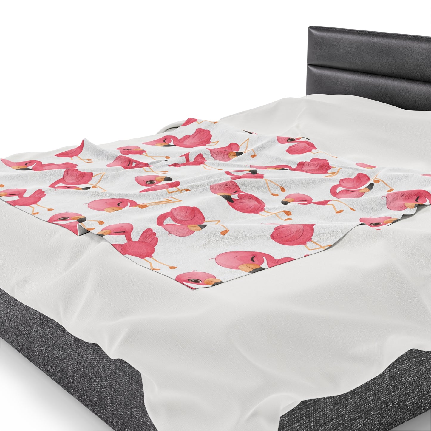 Flamingo Velveteen Plush Blanket | Soft, Tropical, Luxurious and Comforting | Available in Multiple Sizes