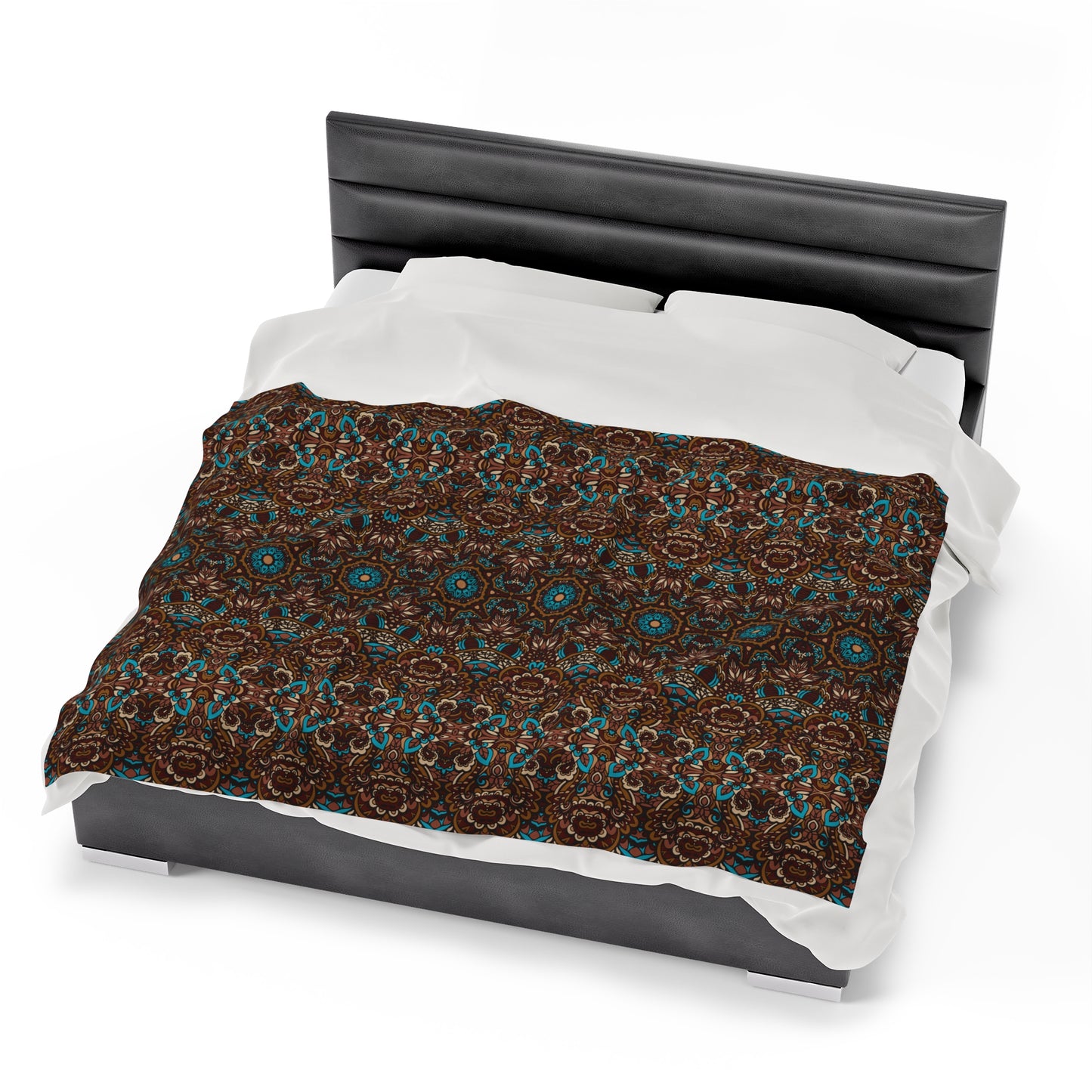 Mandala Velveteen Plush Blanket | Soft, Spiritual, Luxurious and Comforting | Available in Multiple Sizes