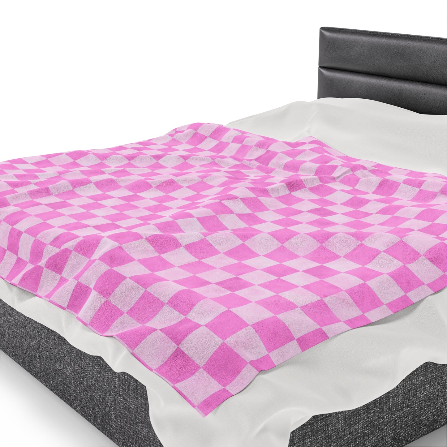 Pastel Checkers Velveteen Plush Blanket | Soft, Trendy, Luxurious and Comforting | Available in Multiple Sizes
