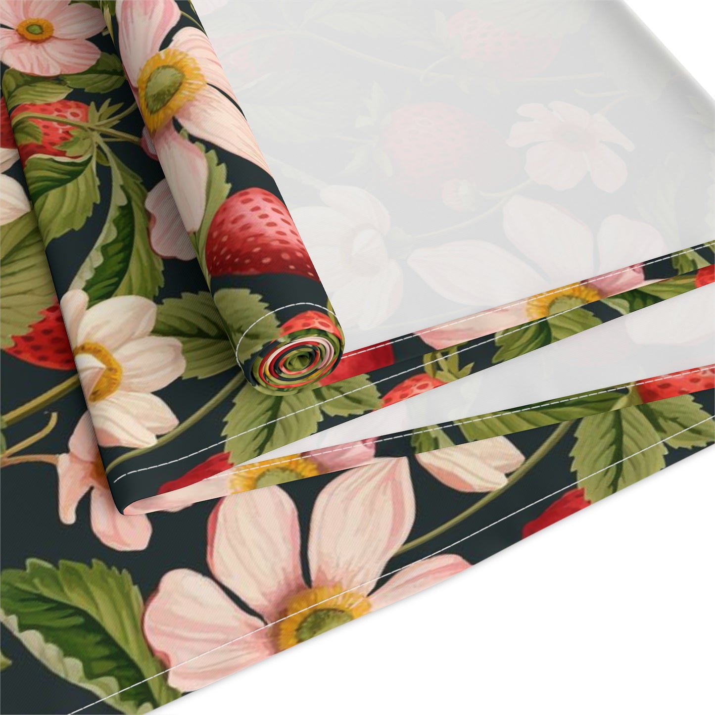 Strawberry Print Table Runner - Sweet Charm, Cotton Twill or Polyester - Perfect for Summer & Whimsical Home Decor