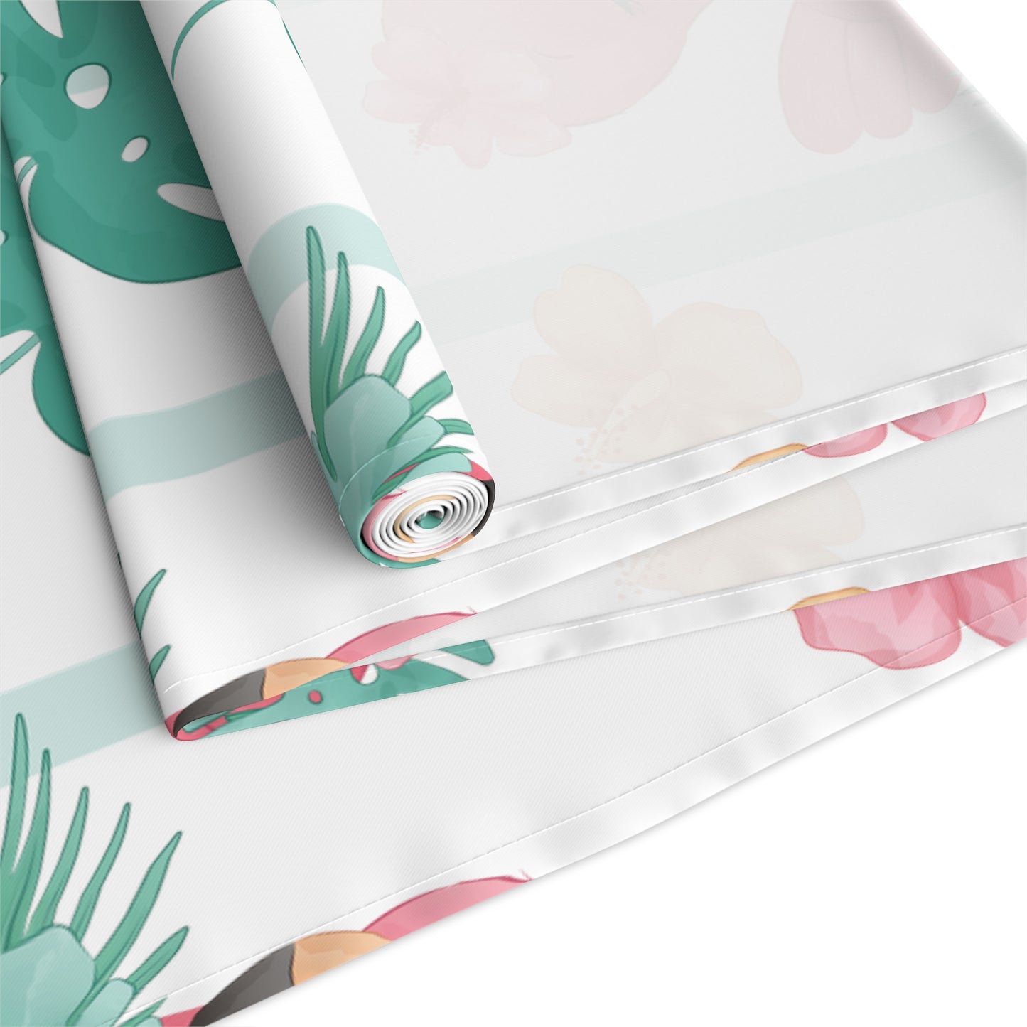 Flamingo Print Table Runner - Vibrant Elegance, Cotton Twill or Polyester - Perfect for Tropical Home Decor