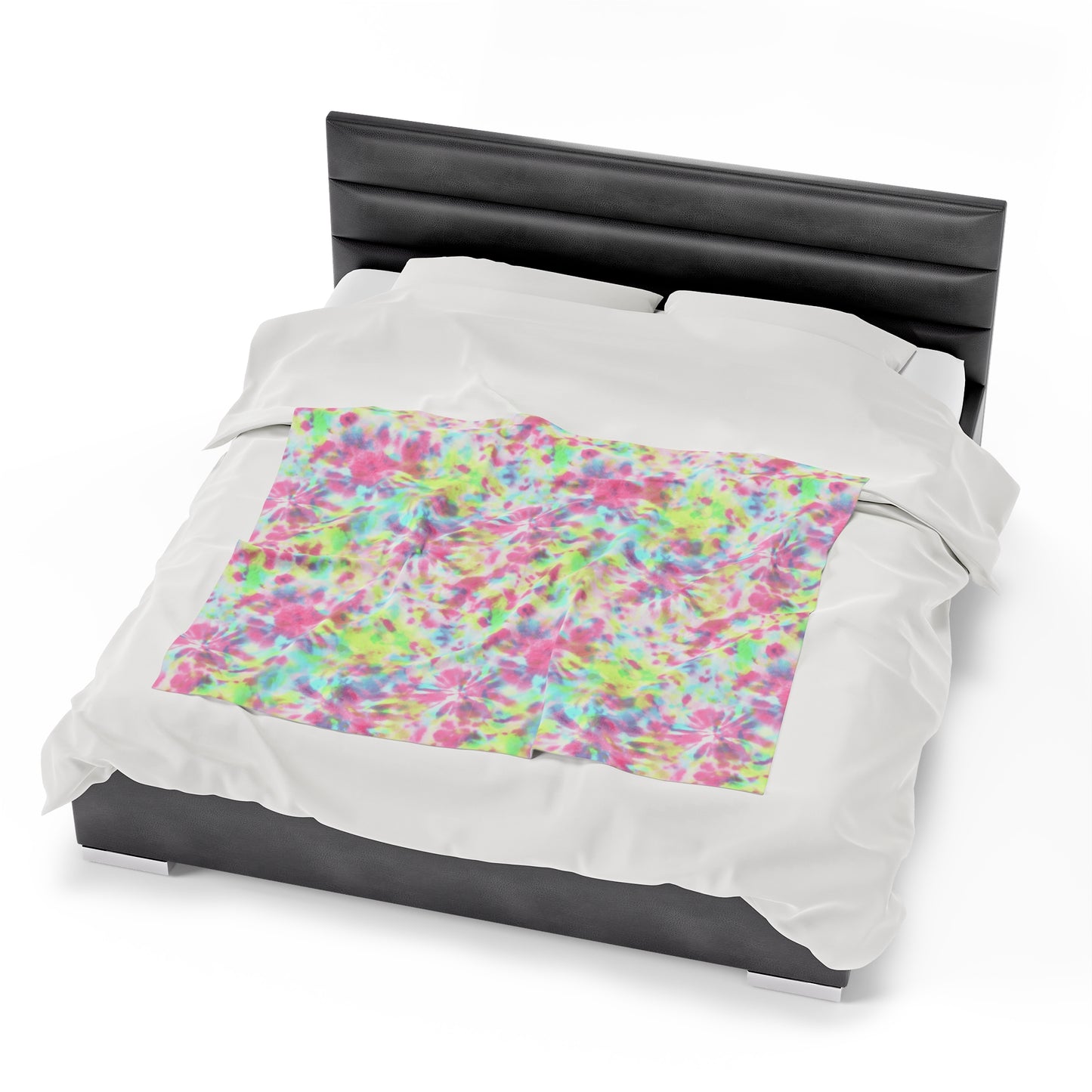 Tie Dye Velveteen Plush Blanket | Soft, Colorful, and Comforting | Available in Multiple Sizes