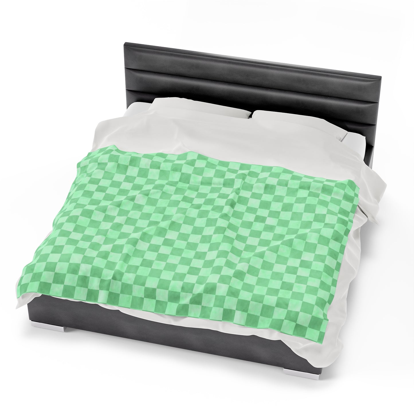 Pastel Checkers Velveteen Plush Blanket | Soft, Trendy, Luxurious and Comforting | Available in Multiple Sizes