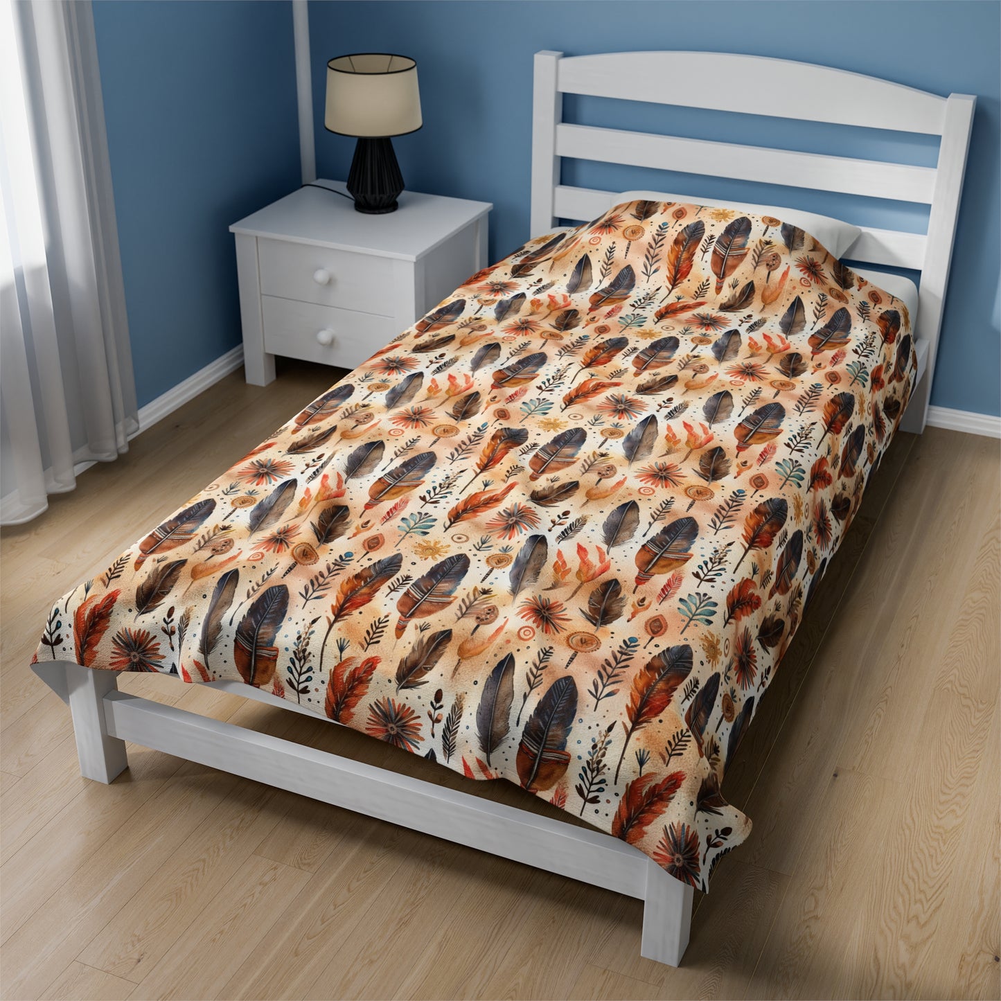 Aztec Velveteen Plush Blanket | Soft, Luxurious, Cultural, and Comforting | Available in Multiple Sizes