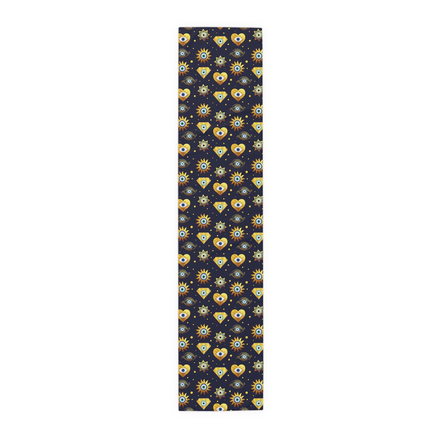 Evil Eye Print Table Runner - Mystical Protection in Cotton Twill or Polyester - Perfect for Spiritual Home Decor