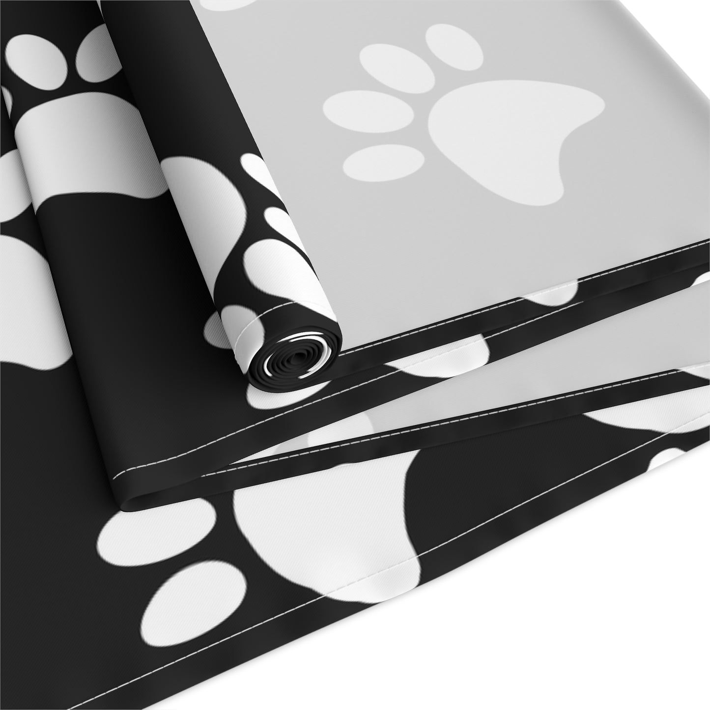 Paw Print Table Runner - Cozy Pet-Themed Decor, Cotton Twill or Polyester - Perfect for Animal Lovers