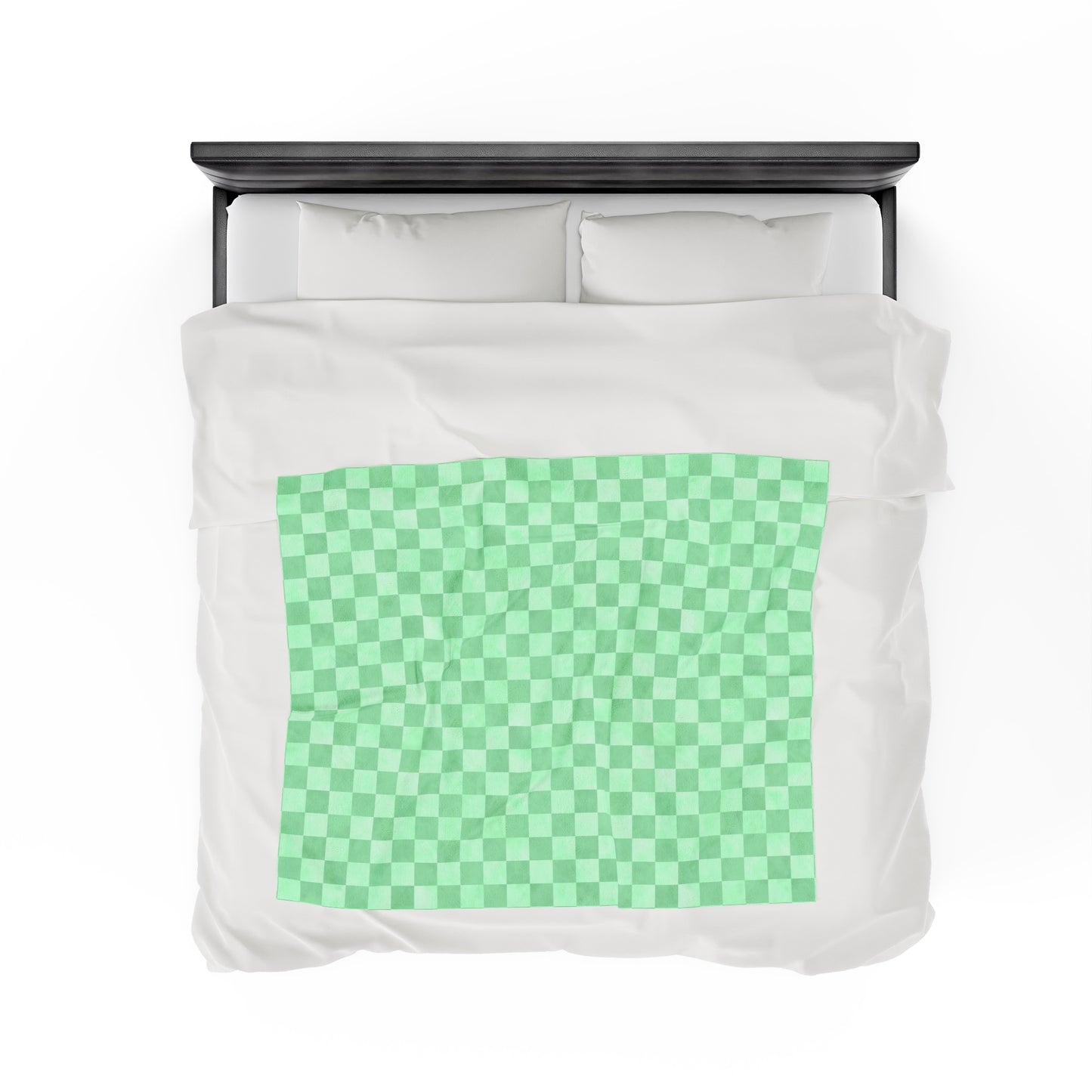 Pastel Checkers Velveteen Plush Blanket | Soft, Trendy, Luxurious and Comforting | Available in Multiple Sizes