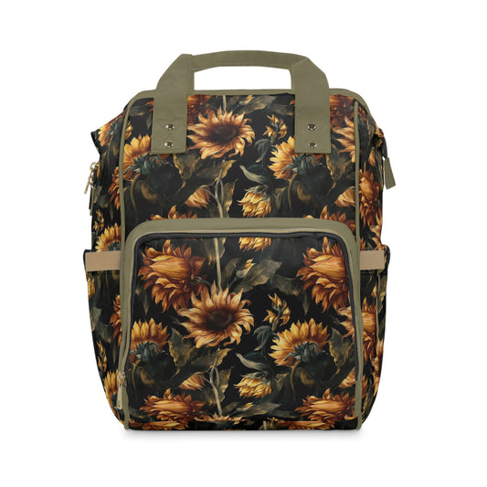 Sunflower Diaper Backpack - Bright & Multifunctional Baby Bag with Sunflower Design, Perfect for Nature-Loving Parents