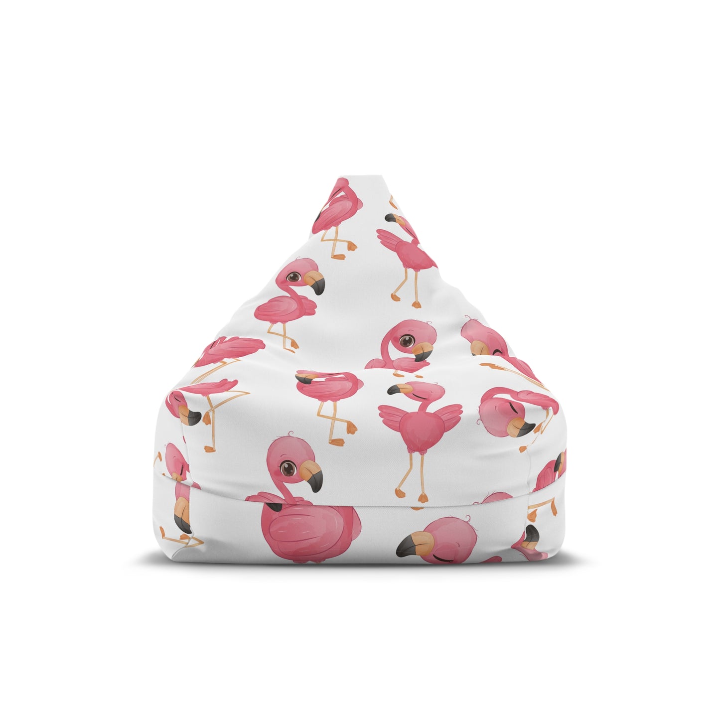 Flamingo Bean Bag Chair Cover - Tropical Elegance Polyester Slipcover with Secure Zip