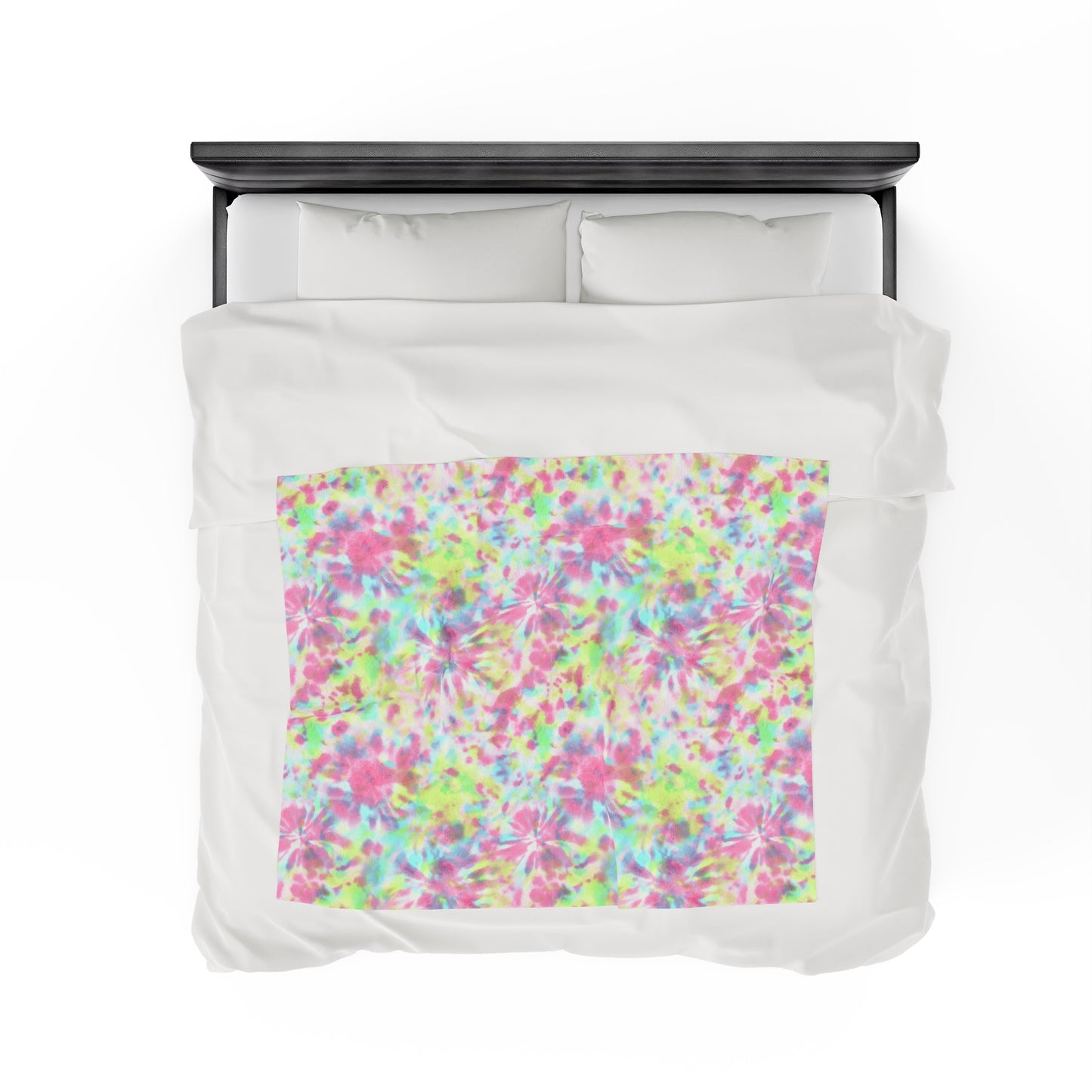 Tie Dye Velveteen Plush Blanket | Soft, Colorful, and Comforting | Available in Multiple Sizes