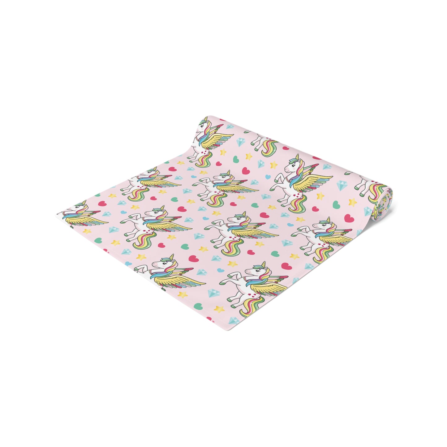Unicorn Print Table Runner - Magical Elegance, Cotton Twill or Polyester - Perfect for Whimsical & Fantasy Home Decor