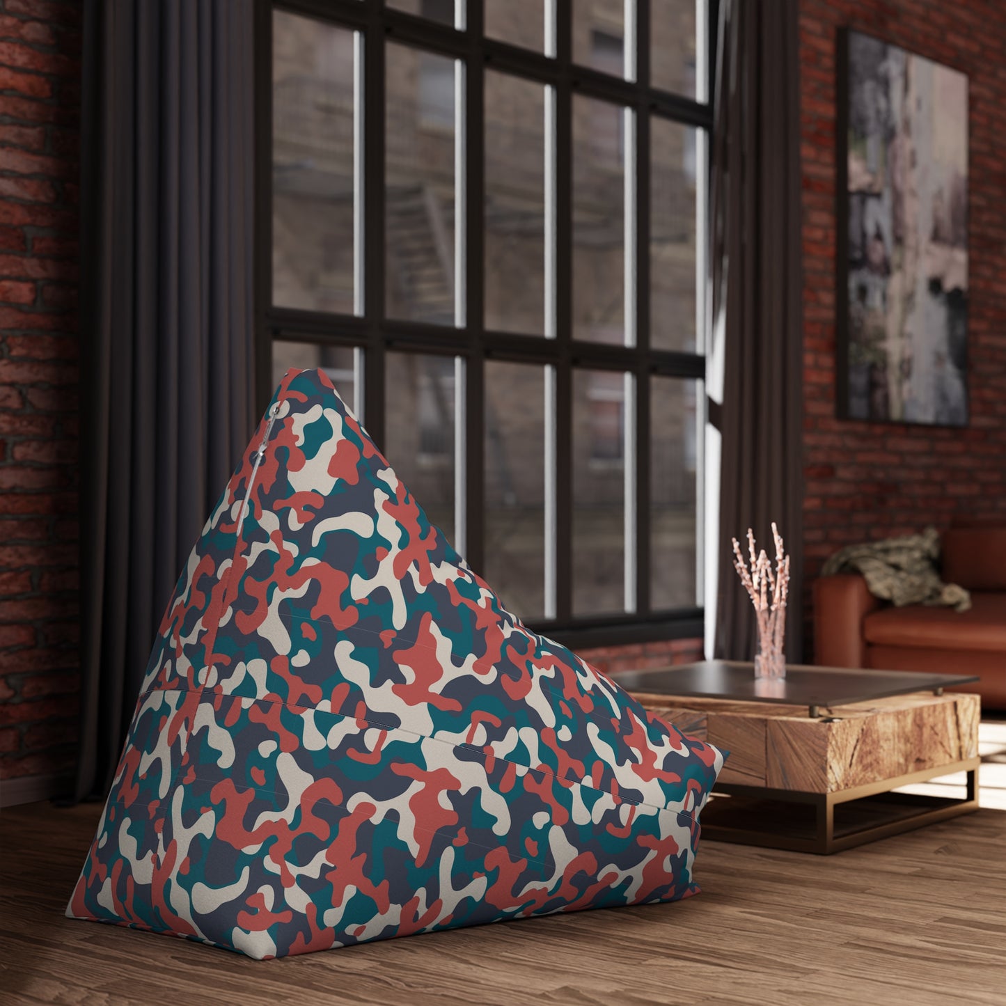 Camouflage Bean Bag Chair Cover - Durable Polyester, Locking Zipper, 2 Sizes Camo Bean Bag Cover