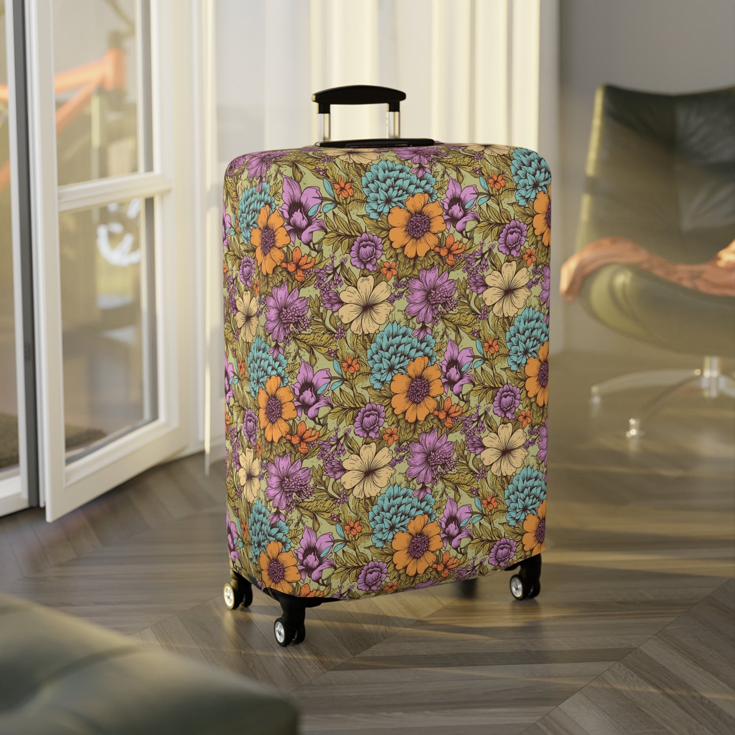 Boho Floral Luggage Cover - Trendy Travel Floral Suitcases Cover