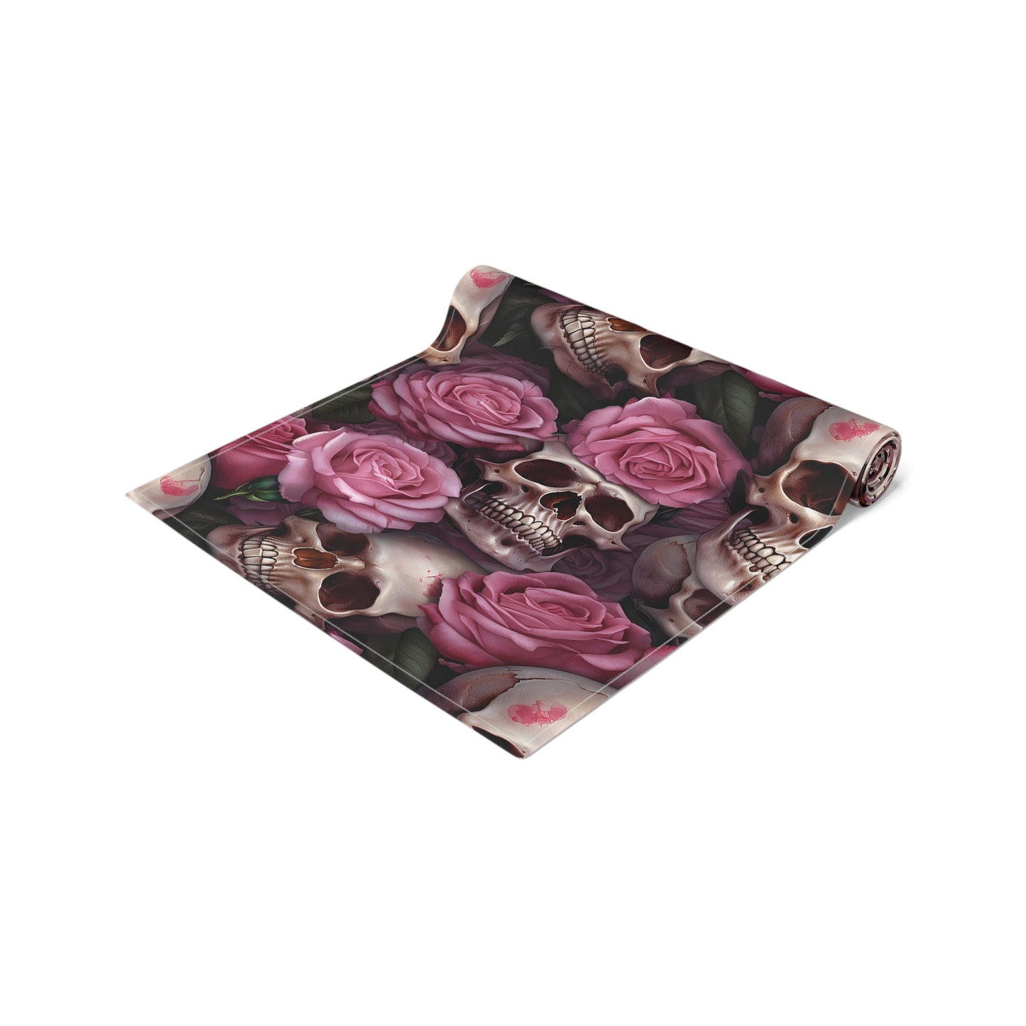 Skull Print Table Runner - Bold Cotton Twill or Sleek Polyester - Ideal for Gothic & Edgy Home Decor