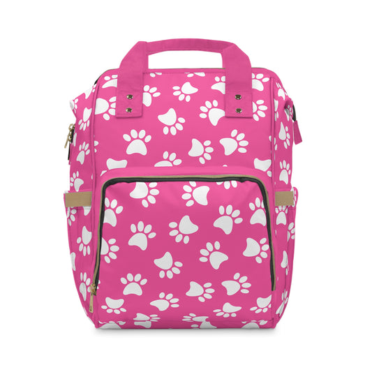 Paw Print Diaper Backpack - Cute & Durable Nappy Bag, Spacious Organized Design for Pet-Owning Parents