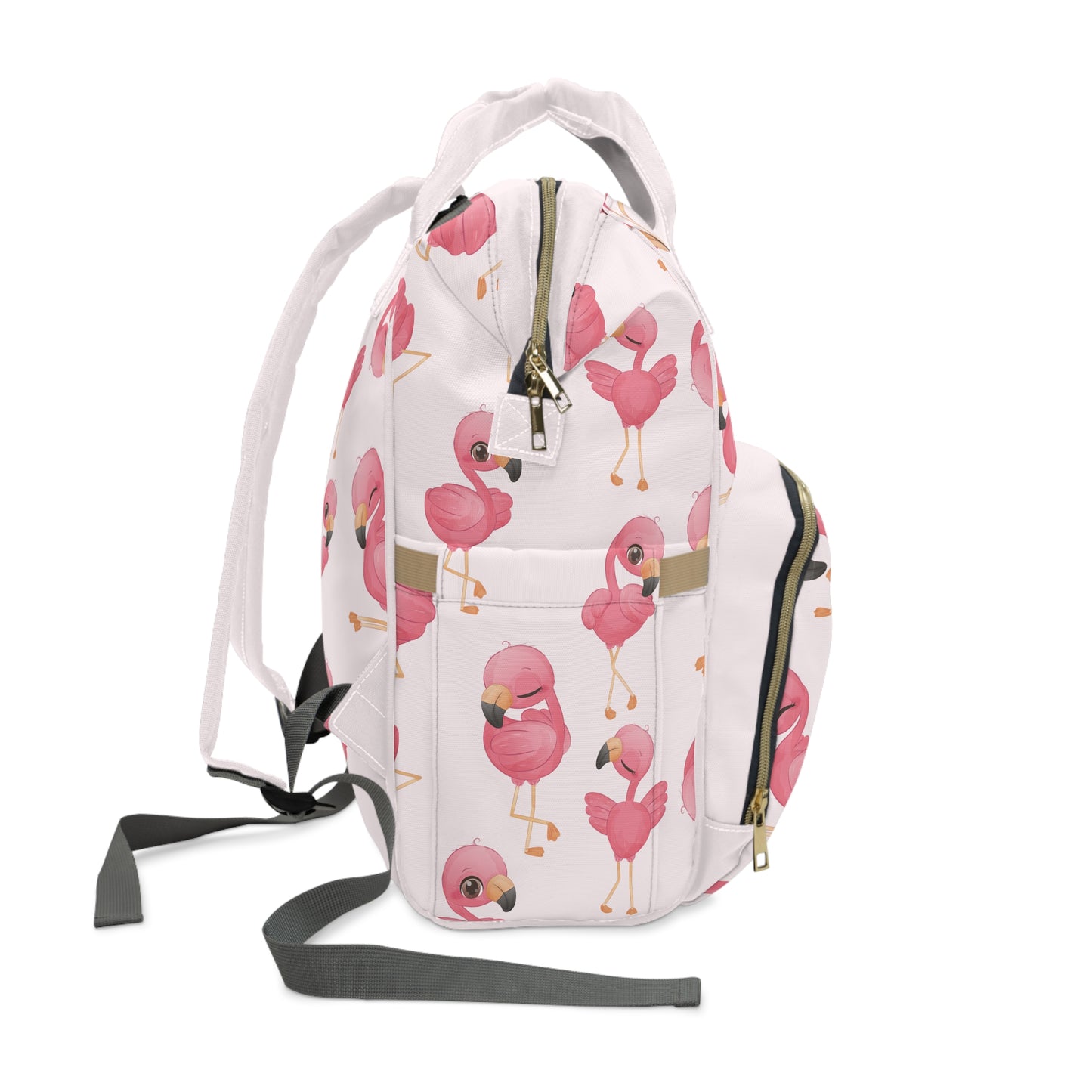Flamingo Diaper Backpack - Playful & Multifunctional Baby Bag with Vibrant Flamingo Motifs, Ideal for Stylish Parents