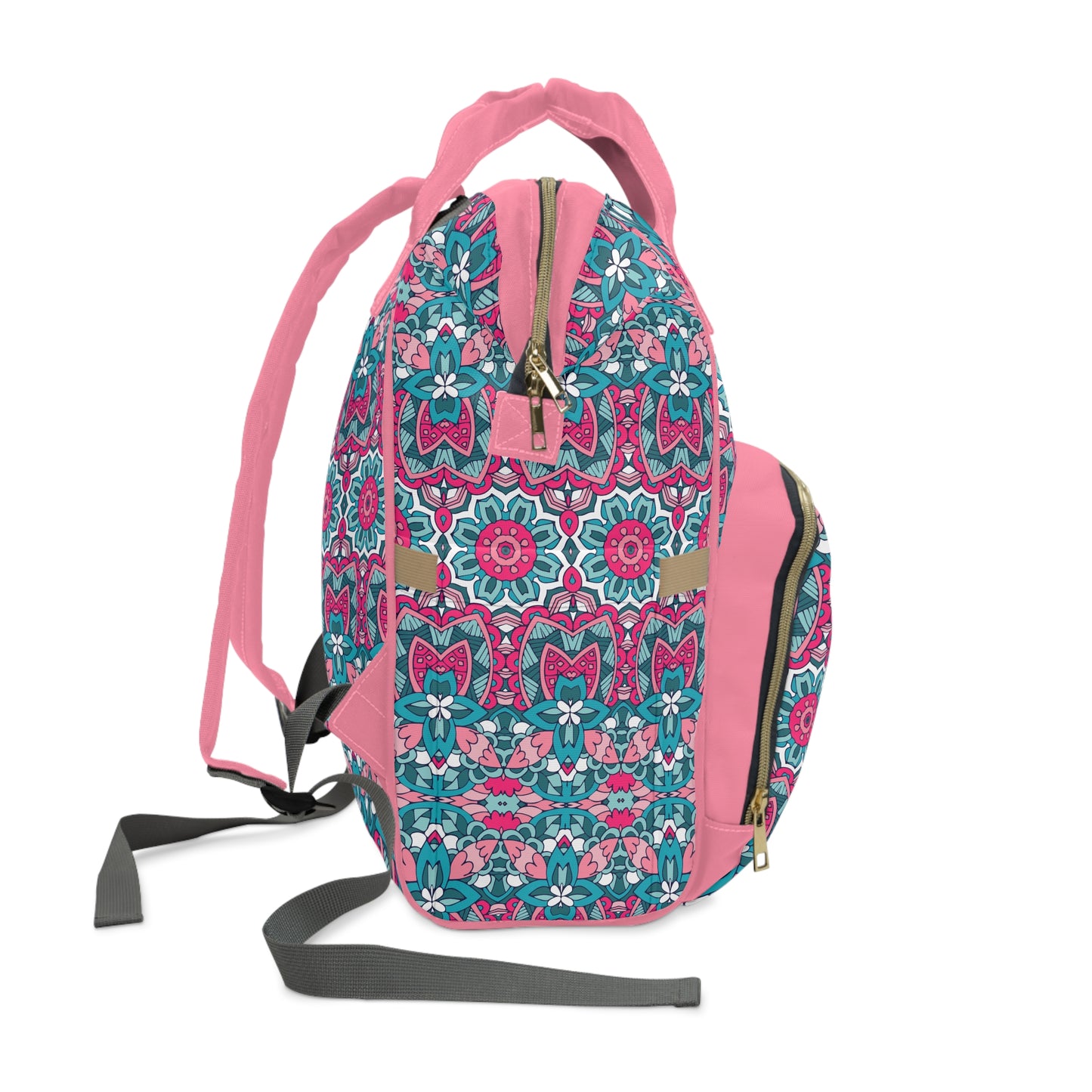 Mandala Diaper Backpack - Artistic & Multifunctional Baby Bag with Mandala Patterns, Ideal for Stylish Parents