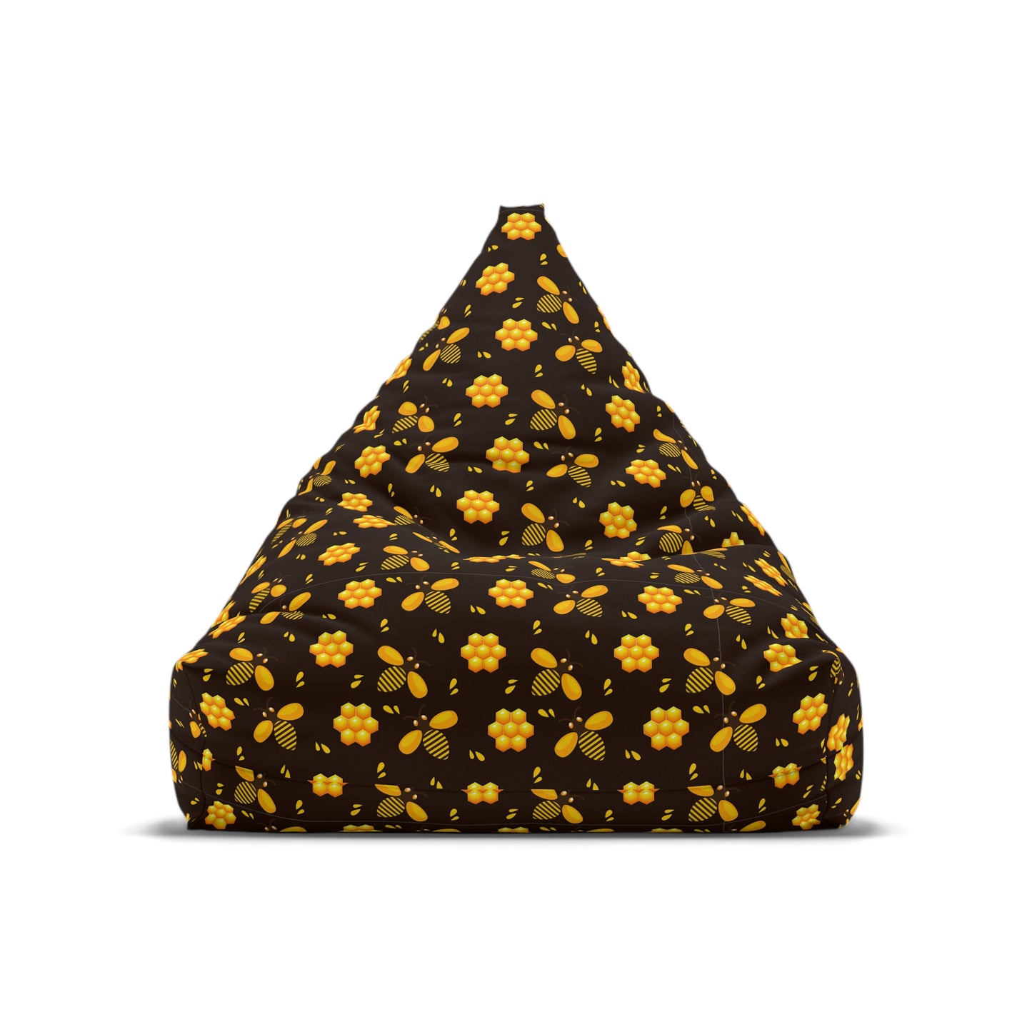 Honey Bee Bean Bag Chair Cover - Premium Polyester, Secure Zipper, 2 Size Options, Nature-Inspired Design