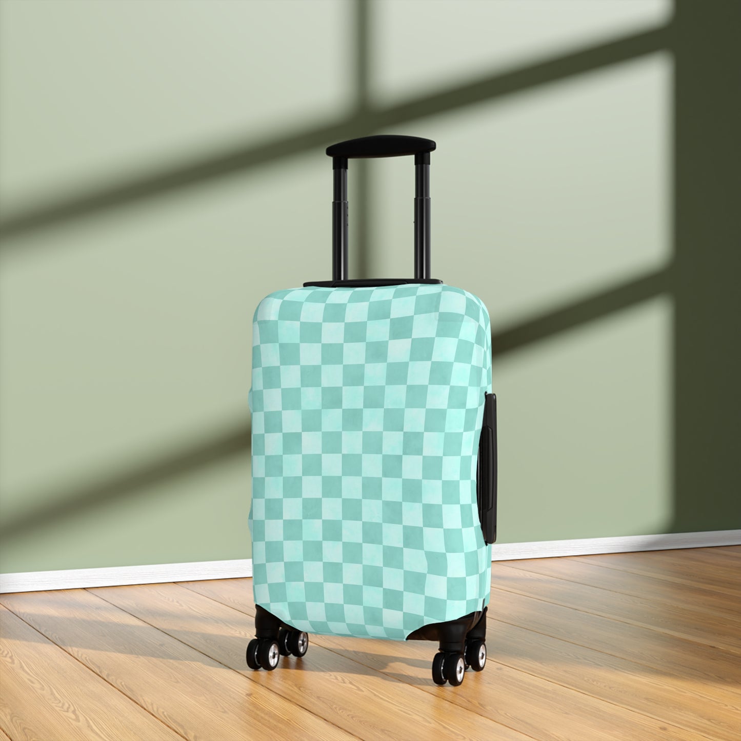 Pastel Checkers Luggage Cover - Checkers Suitcase Cover
