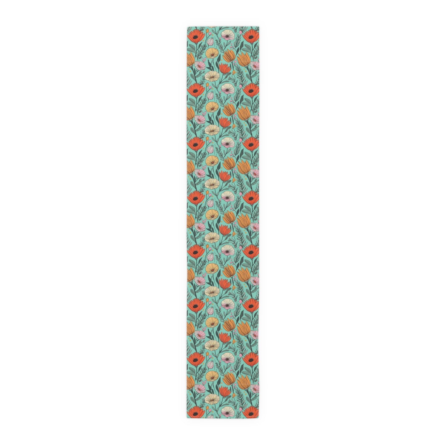 Boho Floral Table Runner - Vibrant Designs in Cotton Twill or Polyester - Ideal for Natural Home Decor