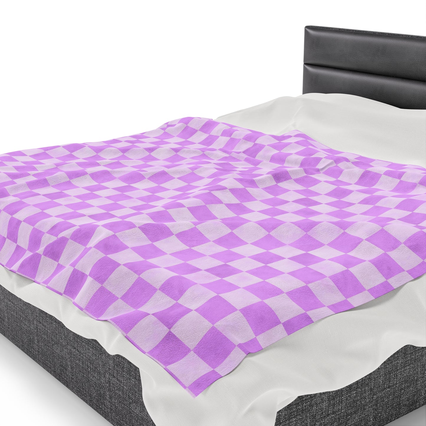 Pastel Checkers Velveteen Plush Blanket | Soft, Trendy, Luxurious and Comforting | Available in Multiple Sizes