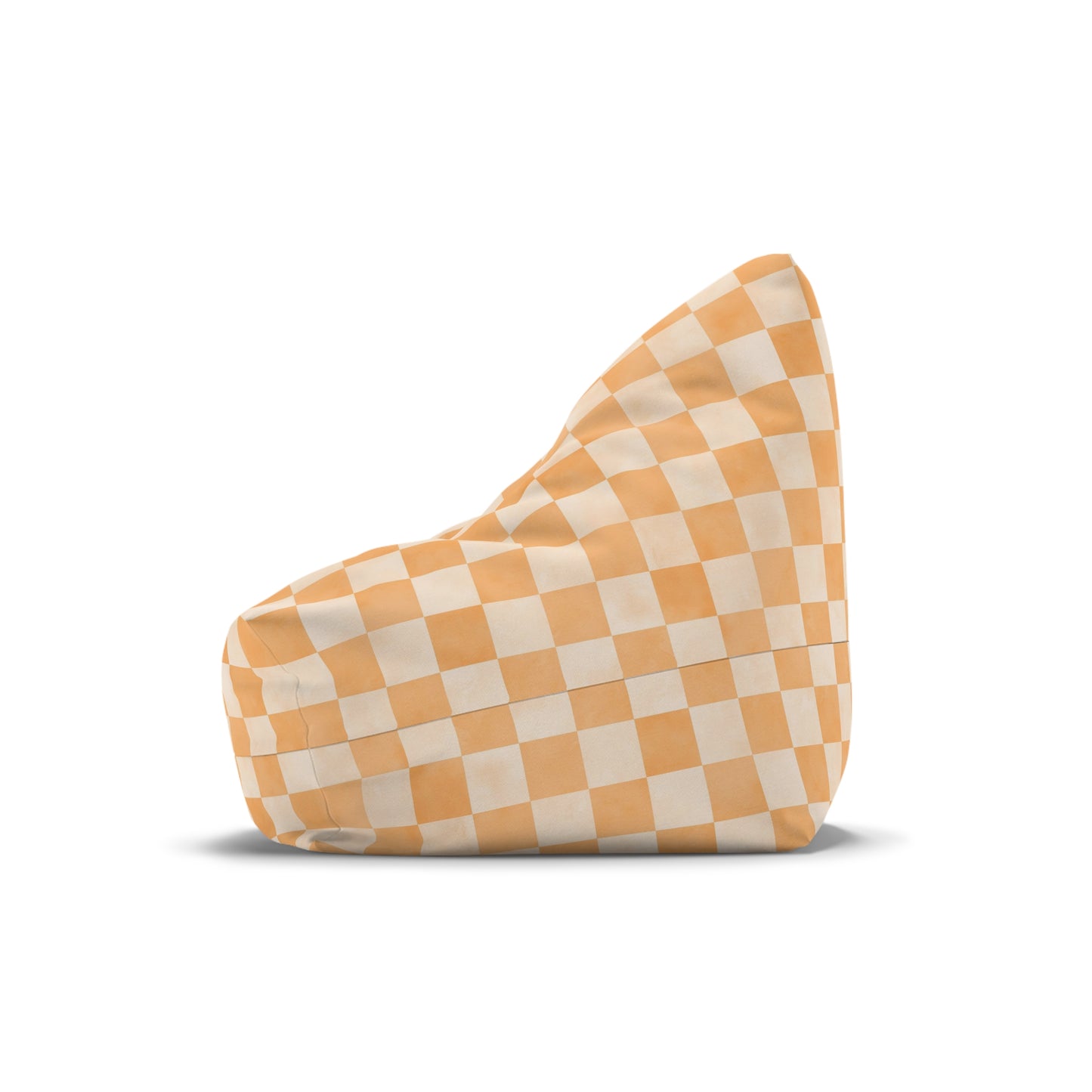 Pastel Checkers Bean Bag Chair Cover - Soft-Touch Polyester Slipcover with Secure Zip