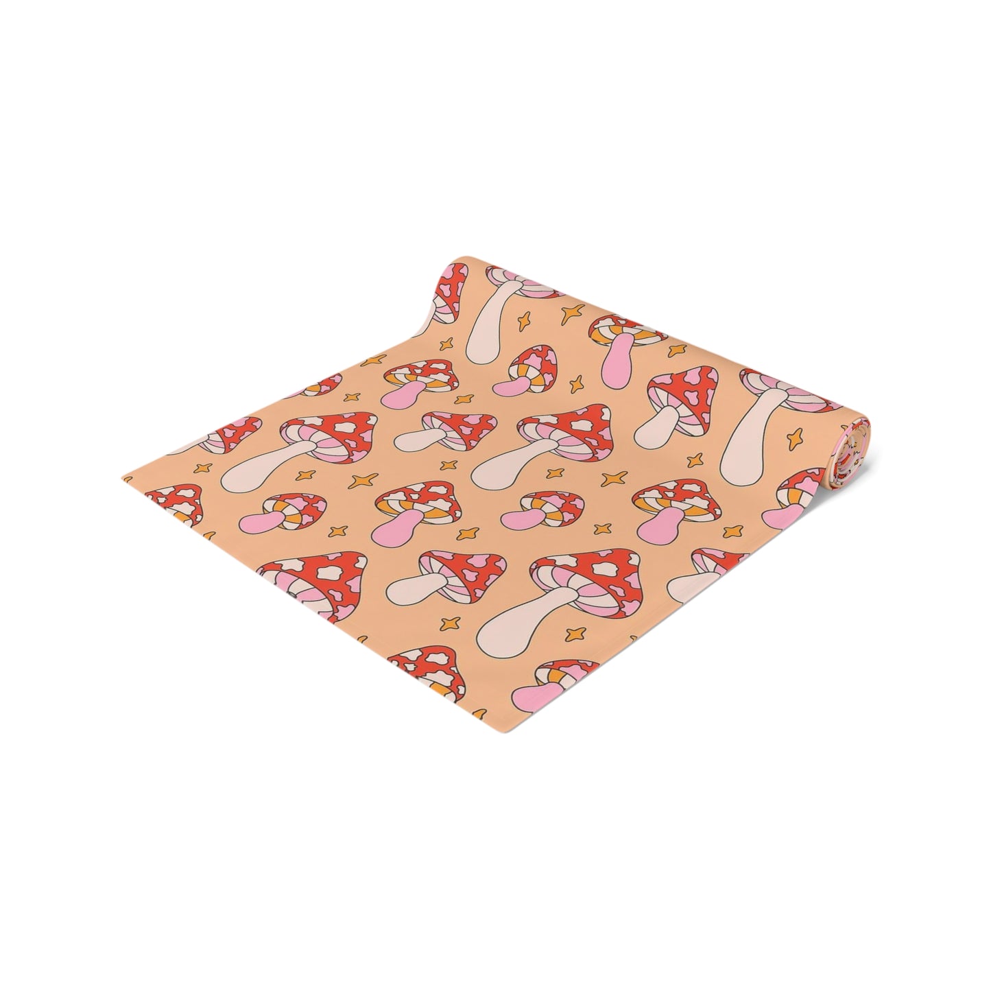 Mushroom Print Table Runner - Nature Vibes in Cotton Twill or Polyester - Perfect for Nature-Inspired Home Decor