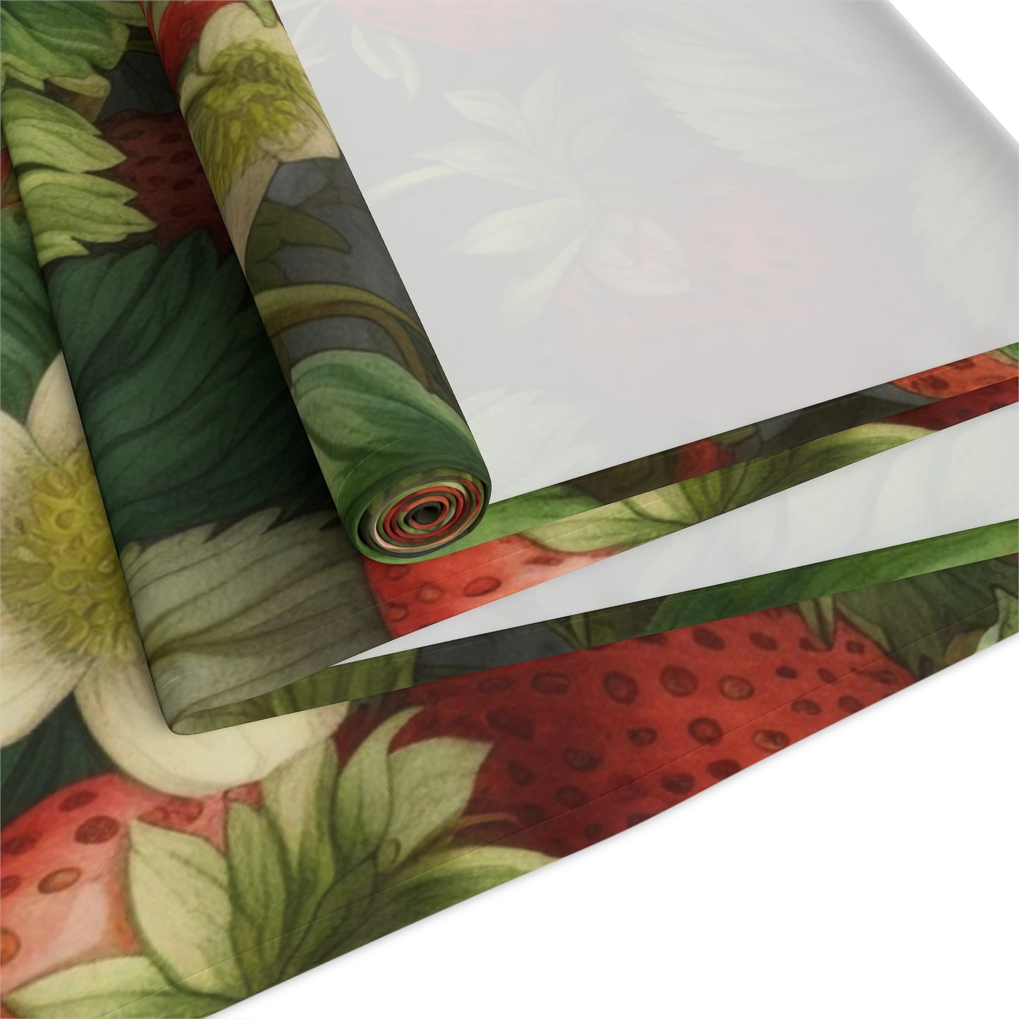 Strawberry Print Table Runner - Sweet Charm, Cotton Twill or Polyester - Perfect for Summer & Whimsical Home Decor