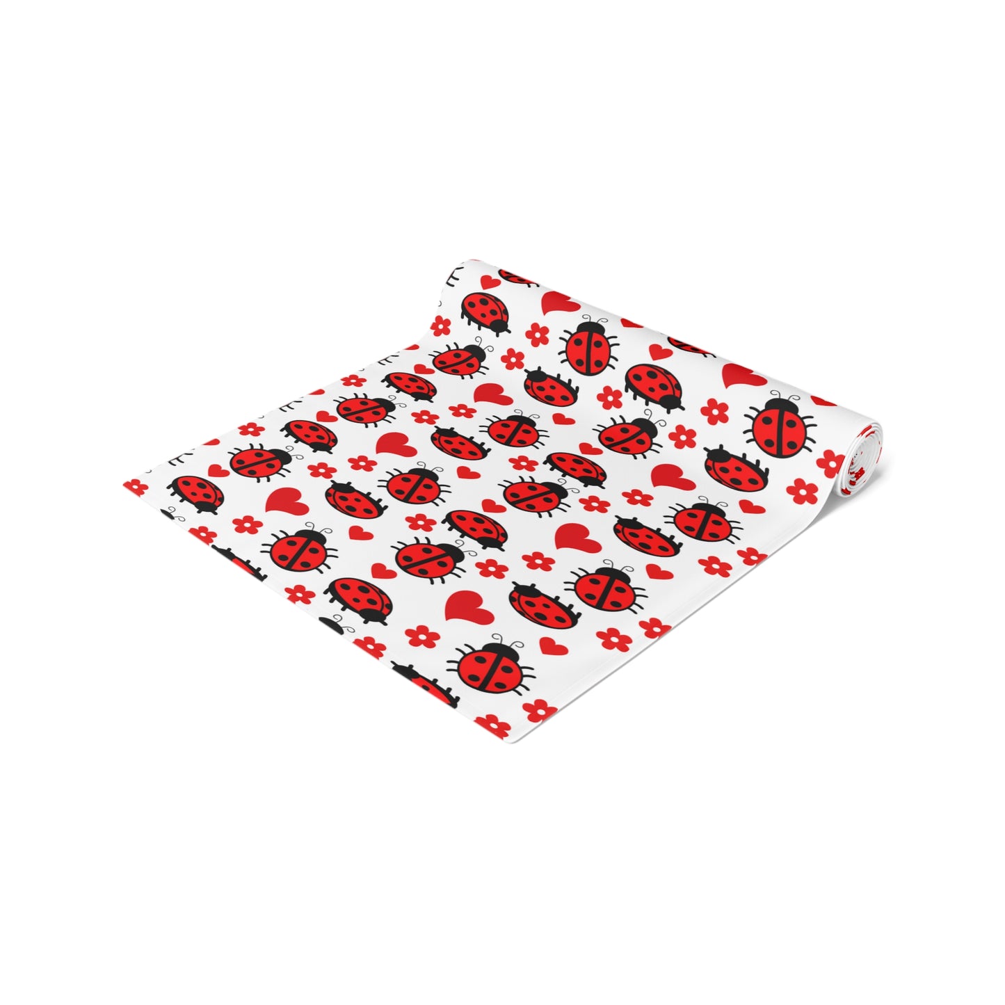 Ladybug Print Table Runner - Charming Good Luck, Cotton Twill or Polyester - Perfect for Nature-Inspired Home Decor