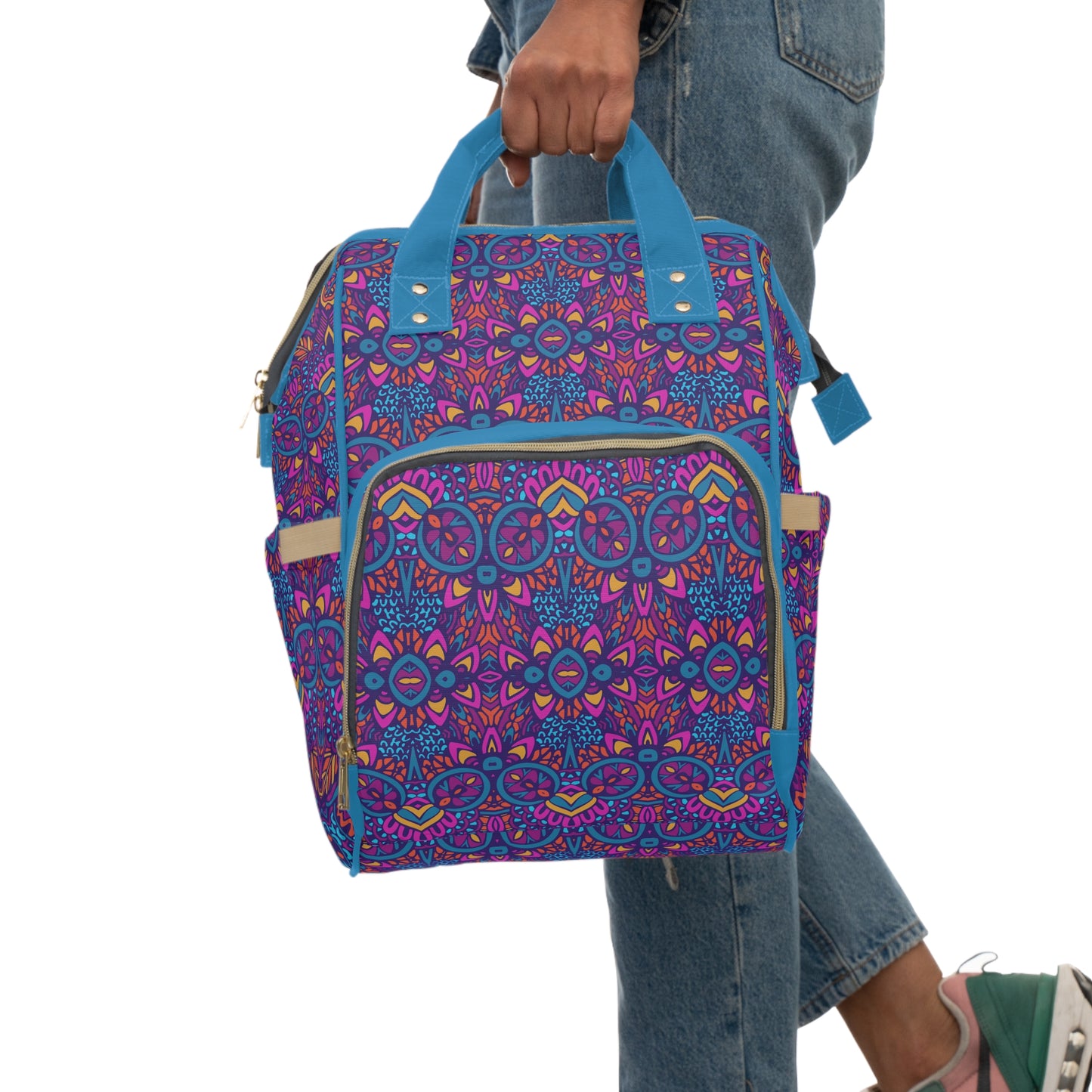 Mandala Diaper Backpack - Artistic & Multifunctional Baby Bag with Mandala Patterns, Ideal for Stylish Parents