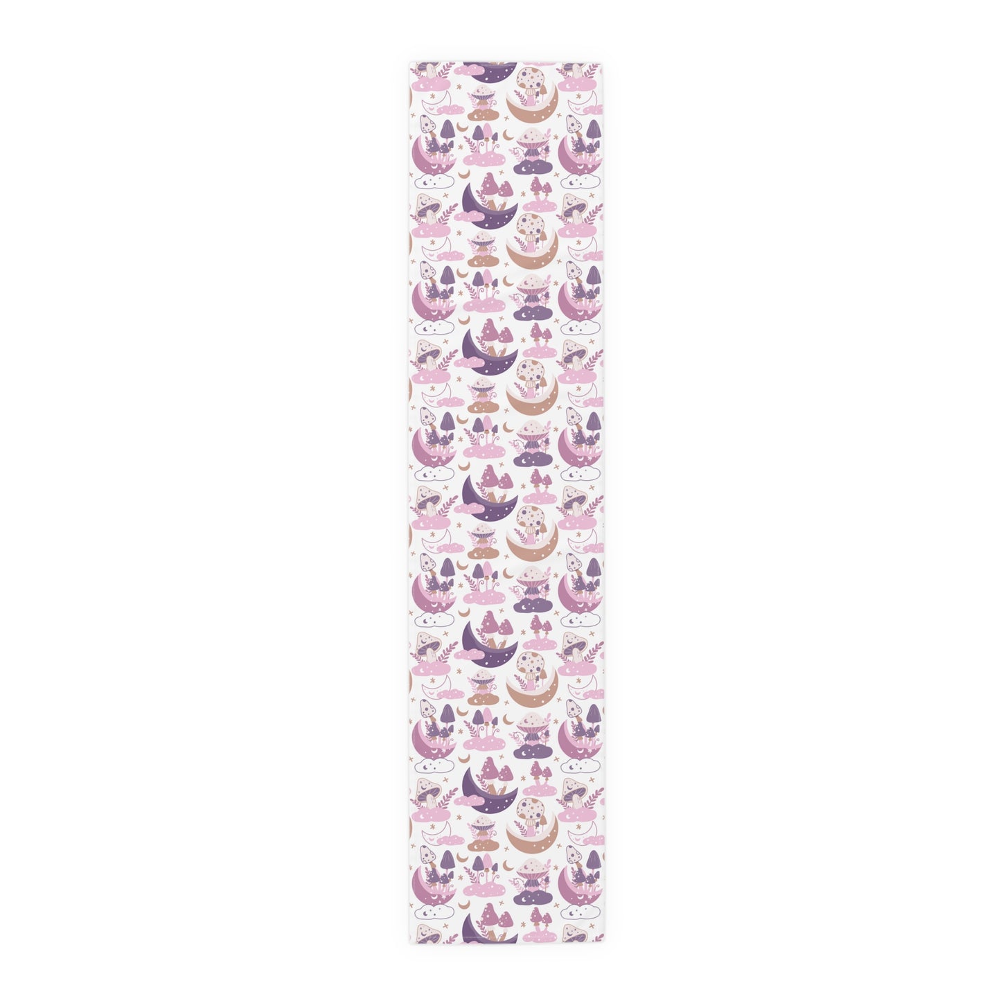 Mushroom Print Table Runner - Nature Vibes in Cotton Twill or Polyester - Perfect for Nature-Inspired Home Decor