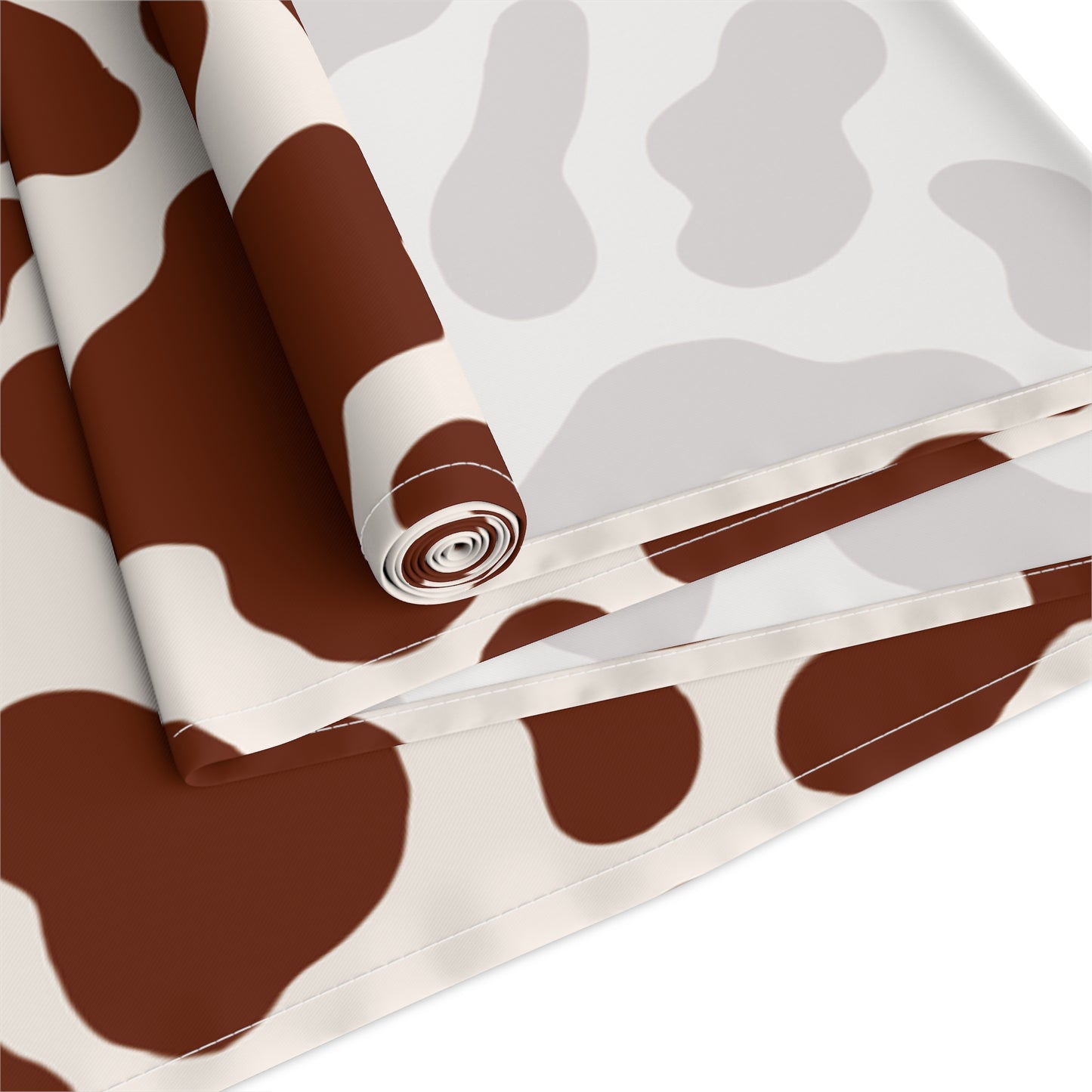 Cow Print Table Runner - Chic Farmhouse Style, Available in Cotton Twill or Polyester - Elevate Your Home Decor