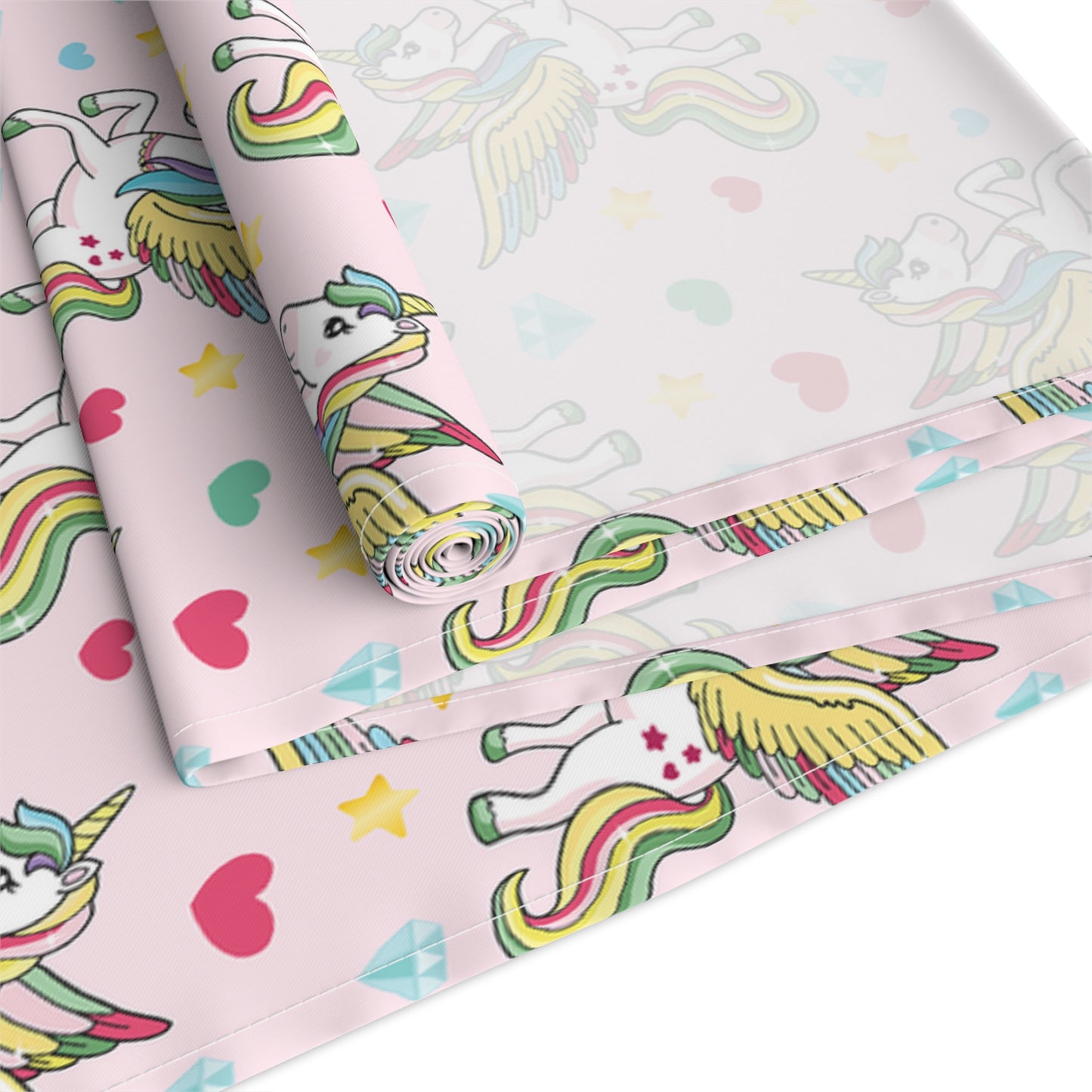 Unicorn Print Table Runner - Magical Elegance, Cotton Twill or Polyester - Perfect for Whimsical & Fantasy Home Decor