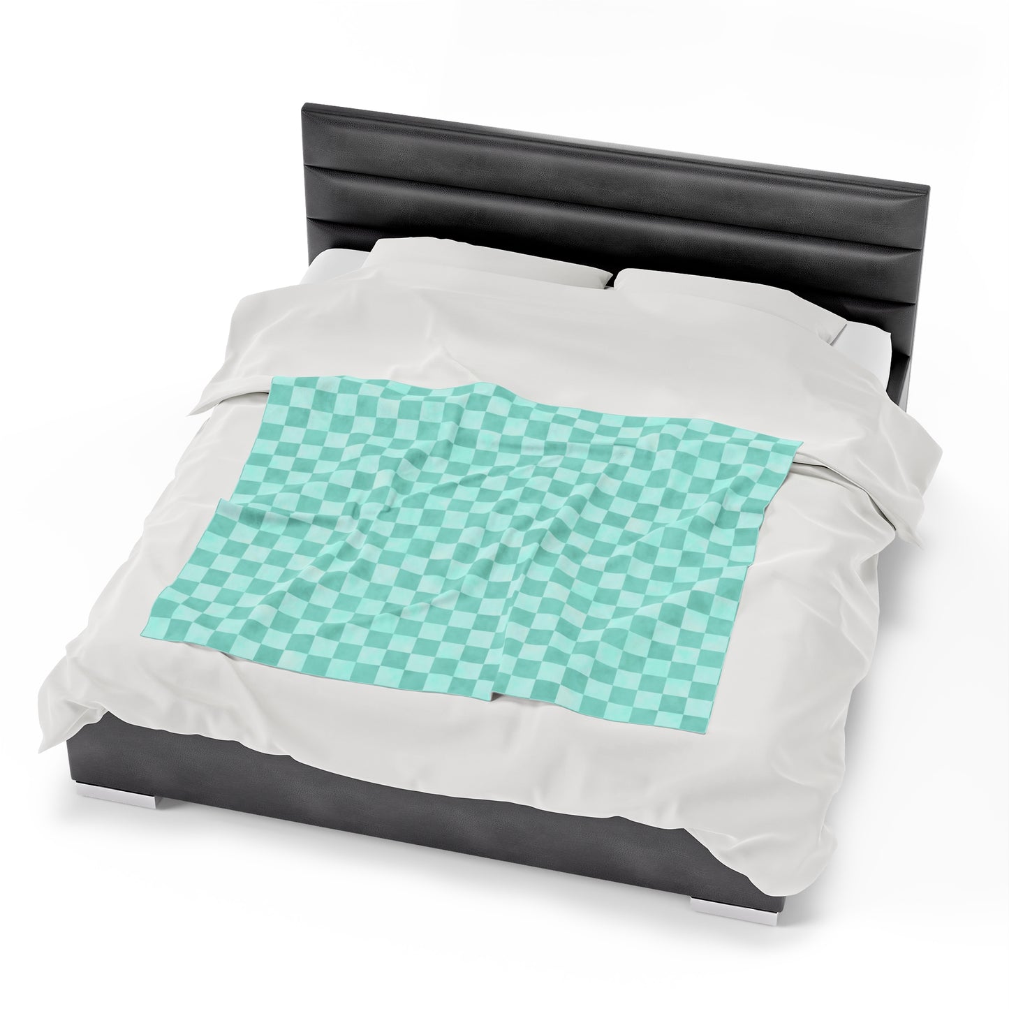 Pastel Checkers Velveteen Plush Blanket | Soft, Trendy, Luxurious and Comforting | Available in Multiple Sizes