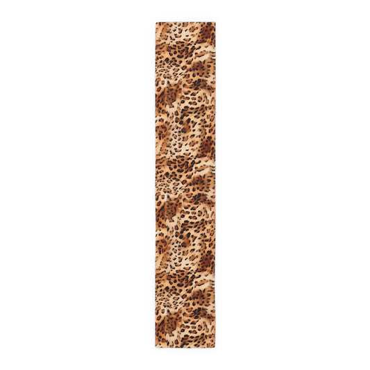 Leopard Print Table Runner - Bold Exotic Elegance, Cotton Twill or Polyester - Perfect for Safari & Glamorous Home Decor