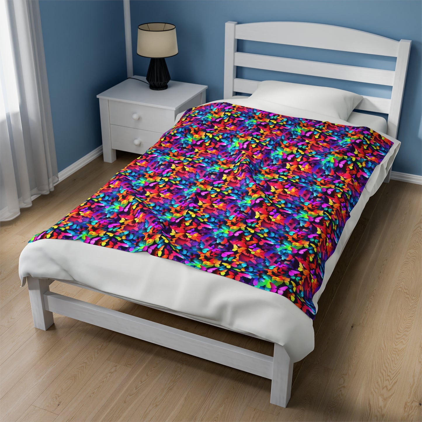 Butterfly Velveteen Plush Blanket | Soft, Luxurious, Enchanting, and Comforting | Available in Multiple Sizes