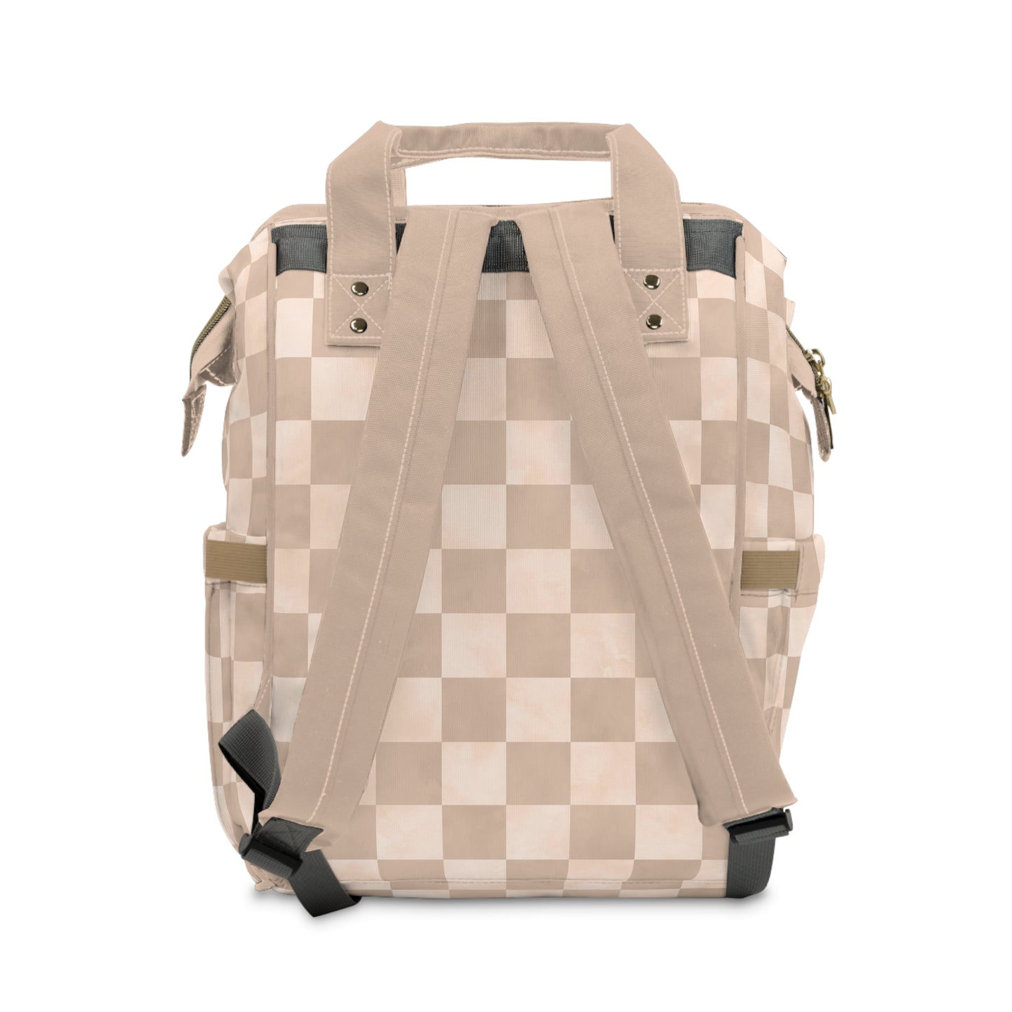 Pastel Checkers Diaper Backpack - Chic & Practical Baby Bag with Checkerboard Patterns, Perfect for Minimalist Parents