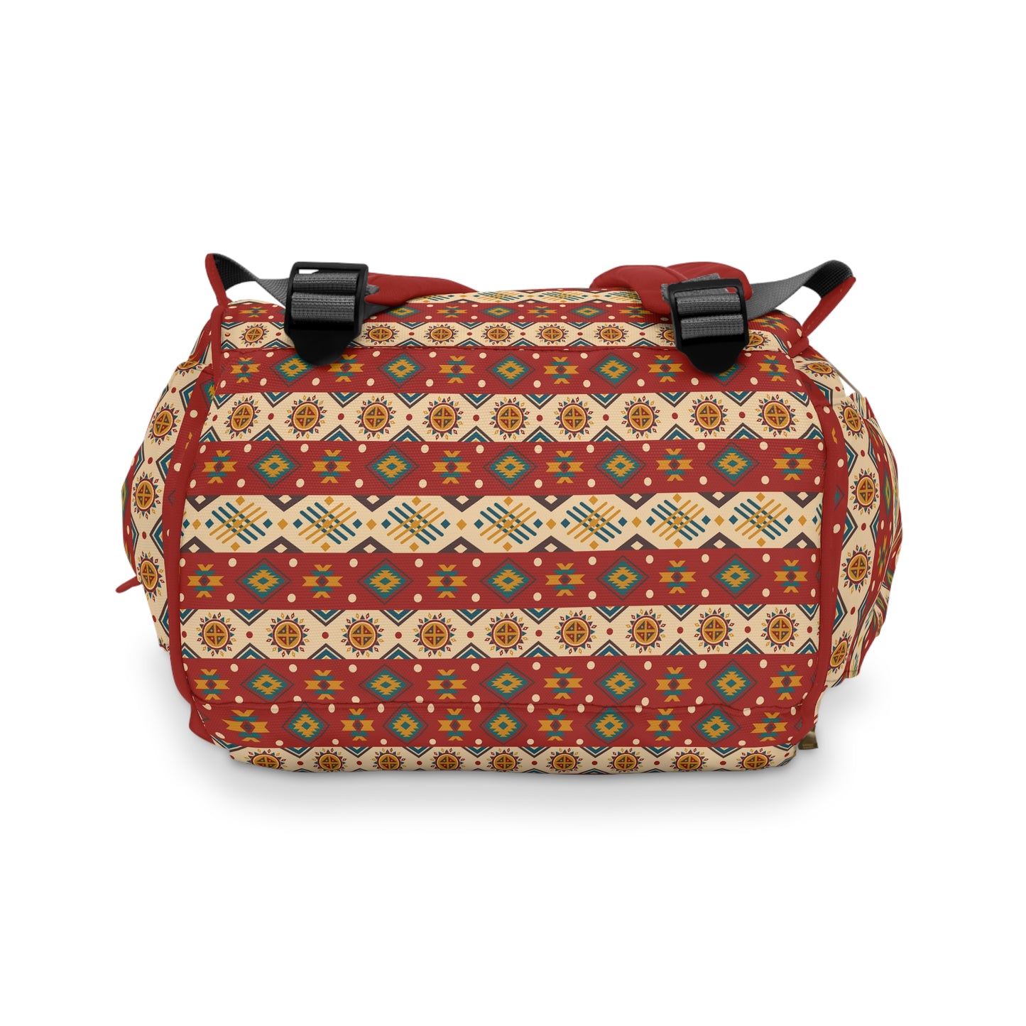 Boho-Chic Aztec Diaper Backpack - Multifunctional & Durable Nylon Changing Bag with Tribal Patterns, Spacious & Organized for Modern Parents