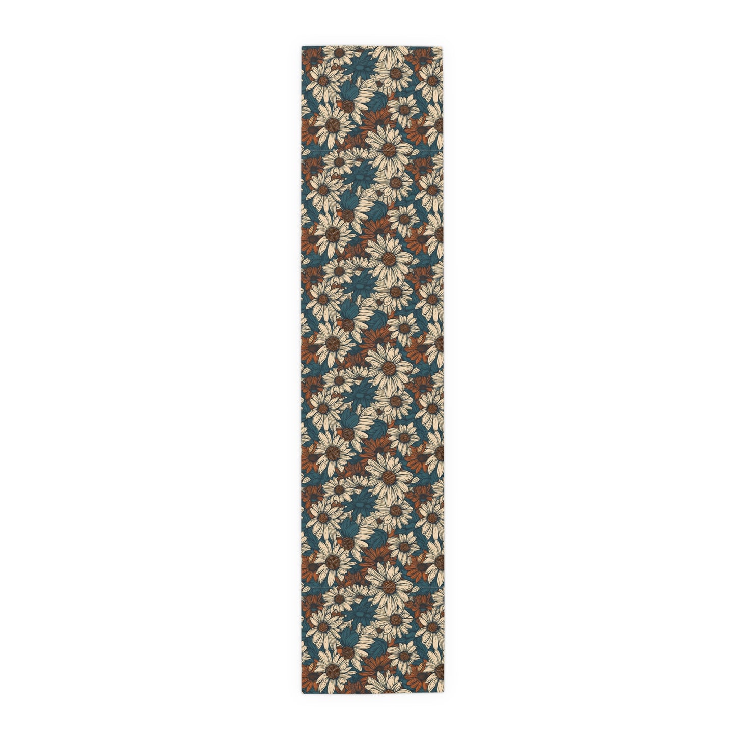 Daisy Print Table Runner - Fresh and Simple, Cotton Twill or Polyester - Perfect for Light & Airy Home Decor