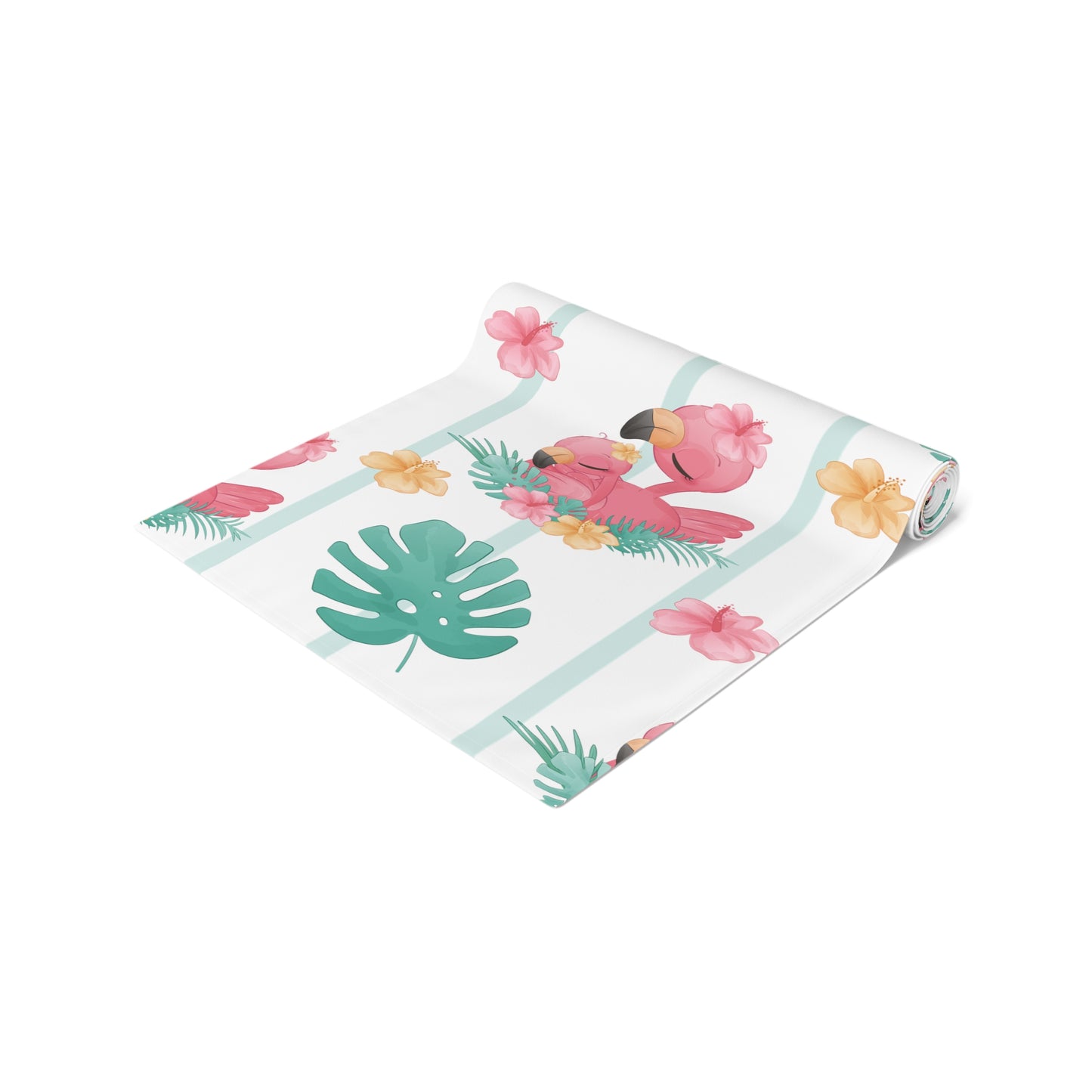 Flamingo Print Table Runner - Vibrant Elegance, Cotton Twill or Polyester - Perfect for Tropical Home Decor
