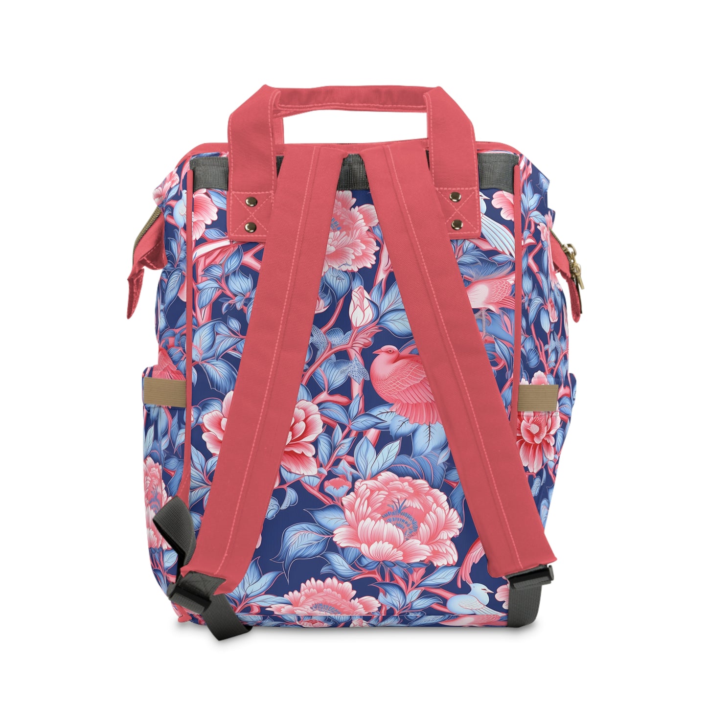 Chinoiserie Diaper Backpack - Elegant & Practical Baby Bag with Traditional Asian Motifs, Perfect for Stylish Parents