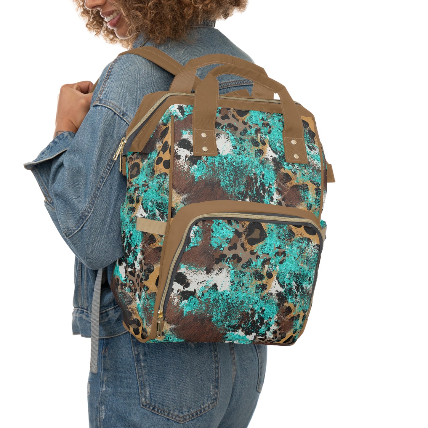 Cowhide Diaper Backpack - Chic & Durable Baby Bag with Genuine Cowhide Patterns, Perfect for Stylish Parents
