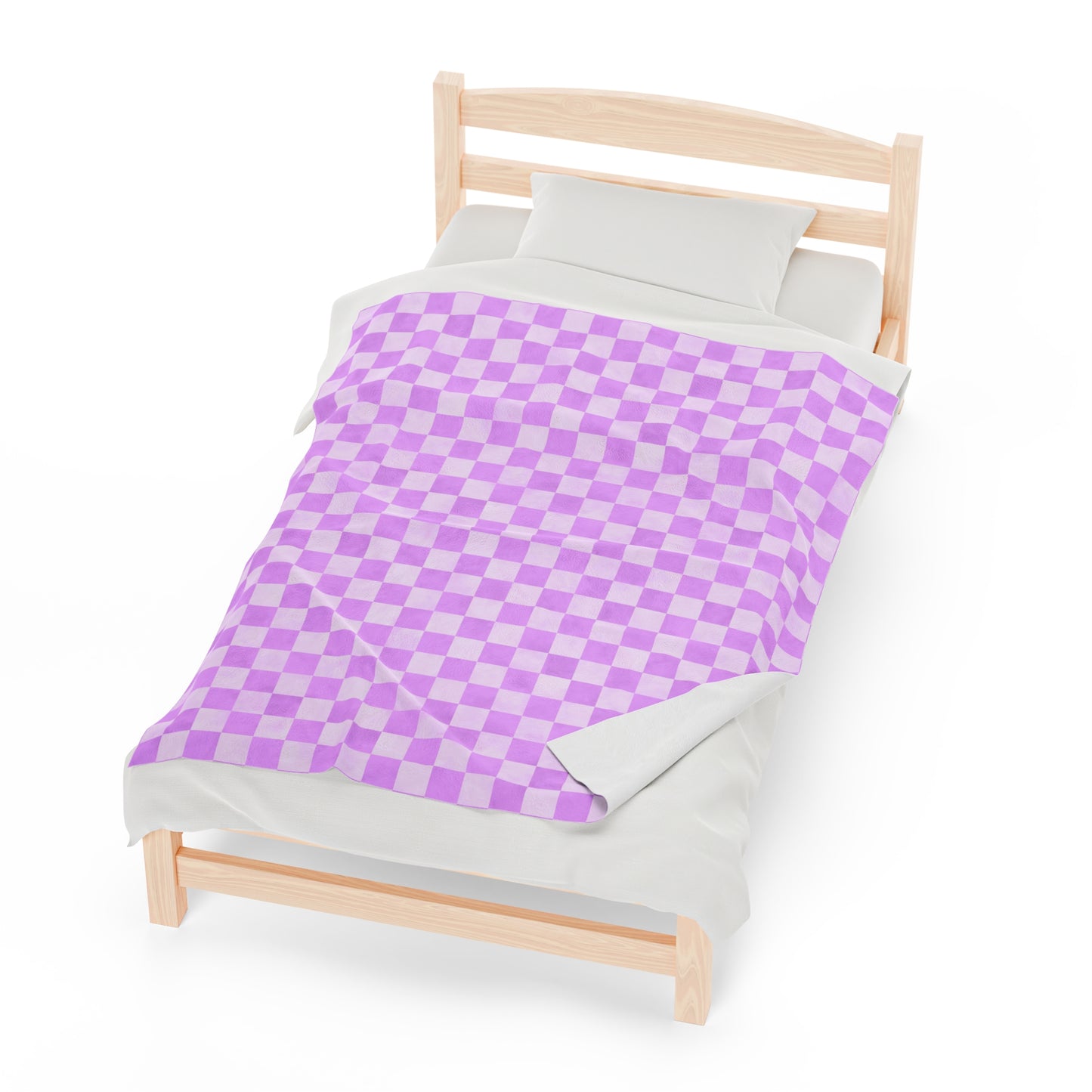 Pastel Checkers Velveteen Plush Blanket | Soft, Trendy, Luxurious and Comforting | Available in Multiple Sizes