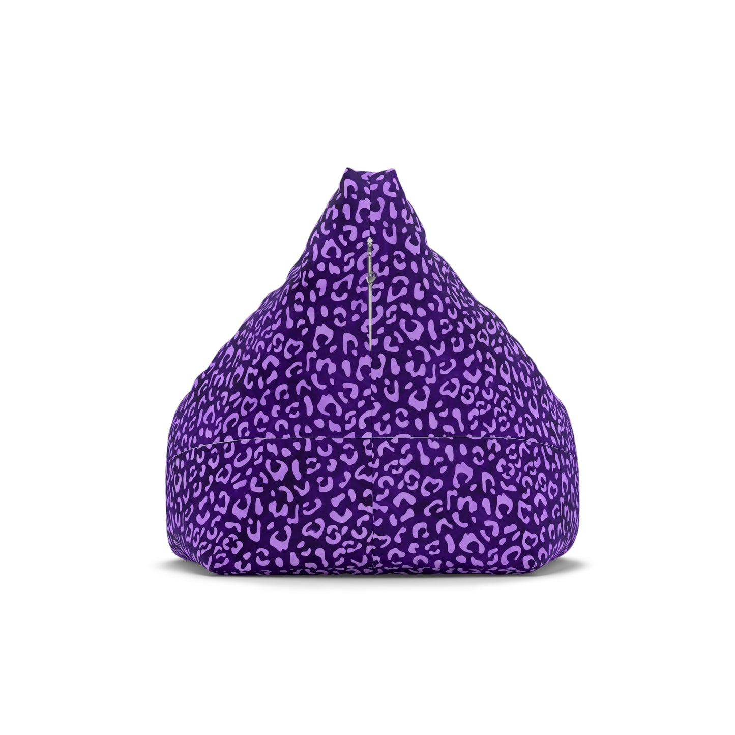 Leopard Print Bean Bag Chair Cover - Exotic High-Quality Polyester Slipcover with Secure Zip
