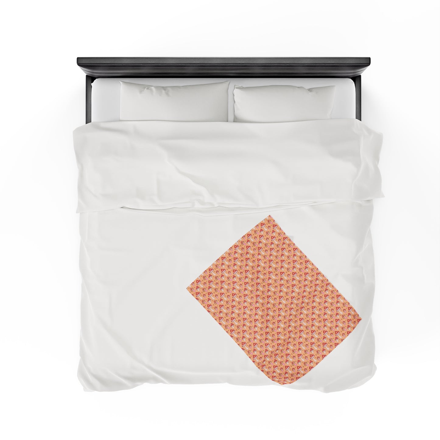 Mushroom Velveteen Plush Blanket | Soft, Whimsical, Luxurious and Comforting | Available in Multiple Sizes
