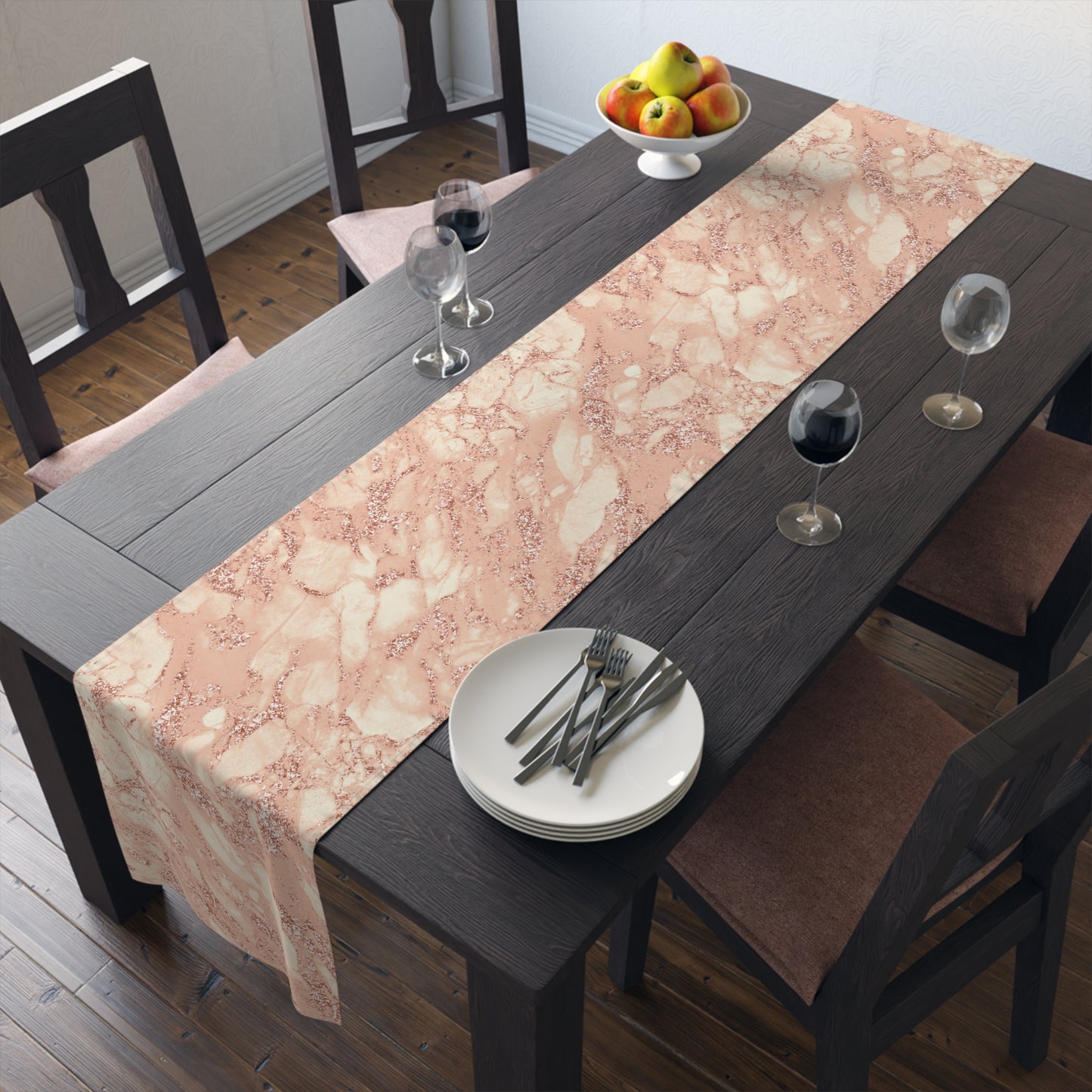 Marble Print Table Runner - Luxurious Elegance, Cotton Twill or Polyester - Perfect for Modern Home Decor